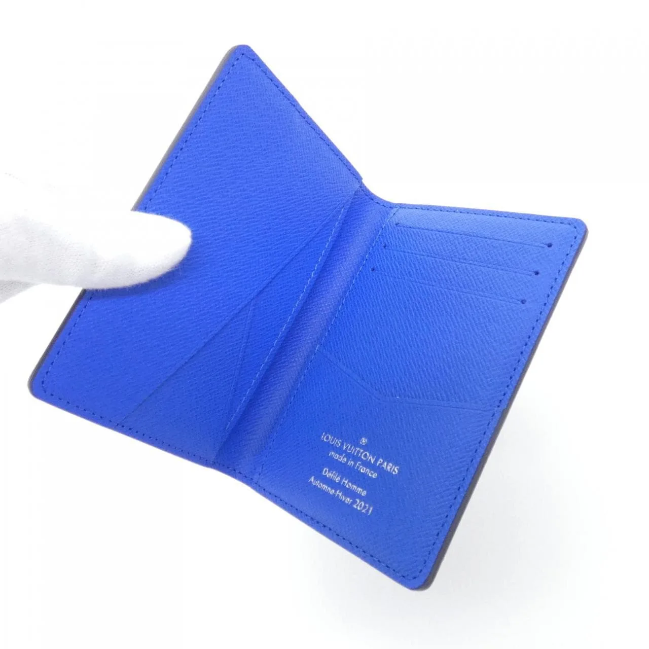 LOUIS VUITTON M80799 Card Case Canvas Blue Canvas Rank A - Thumbnail 4