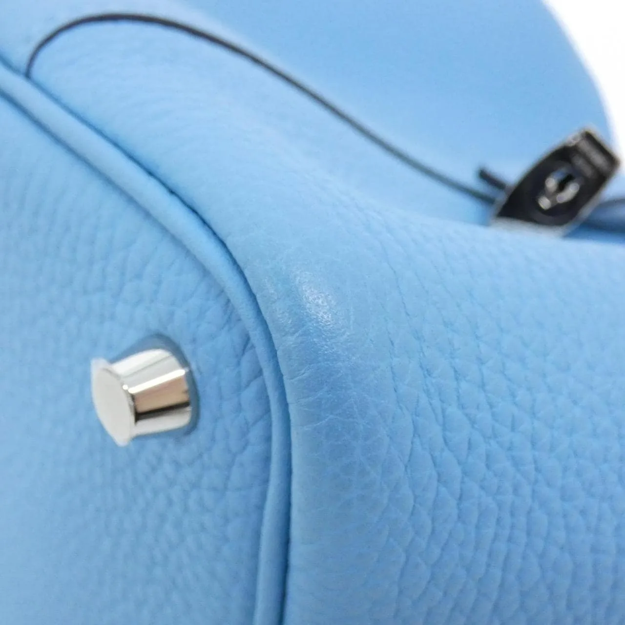 HERMES Picotin 056289CK Handbag Clemence Blue Clemence Leather Rank A - Thumbnail 2