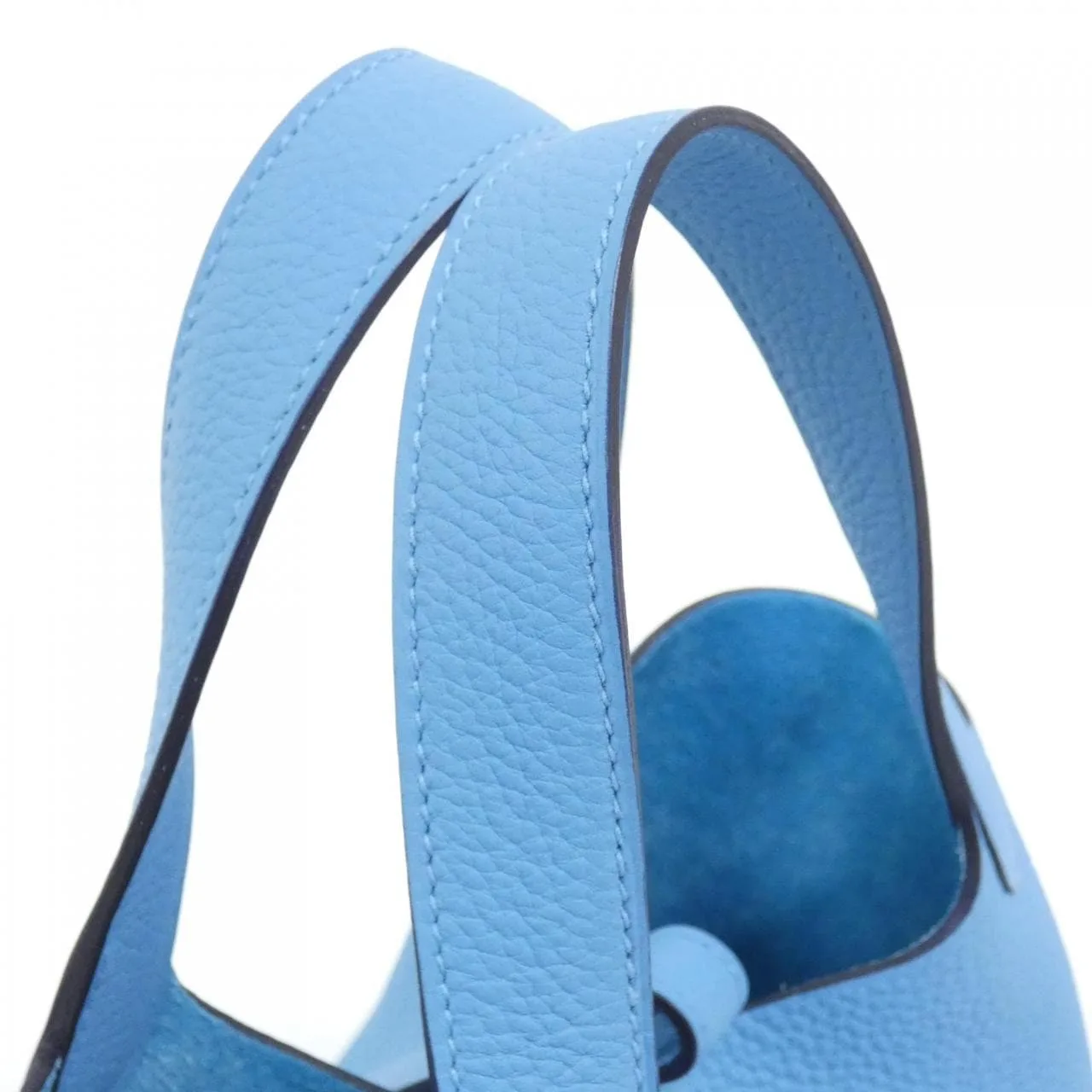 HERMES Picotin 056289CK Handbag Clemence Blue Clemence Leather Rank A - Thumbnail 4