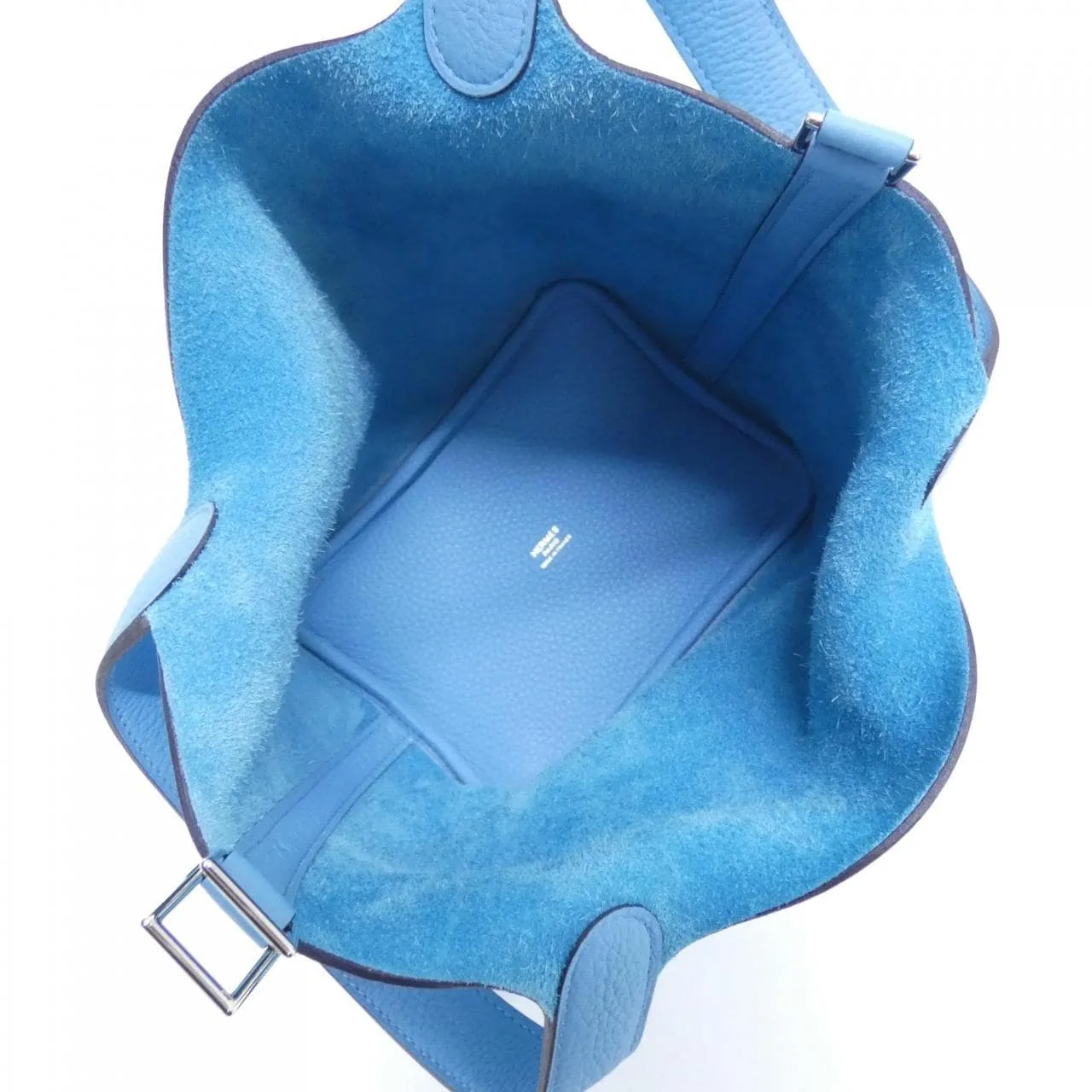 HERMES Picotin 056289CK Handbag Clemence Blue Clemence Leather Rank A - Thumbnail 5