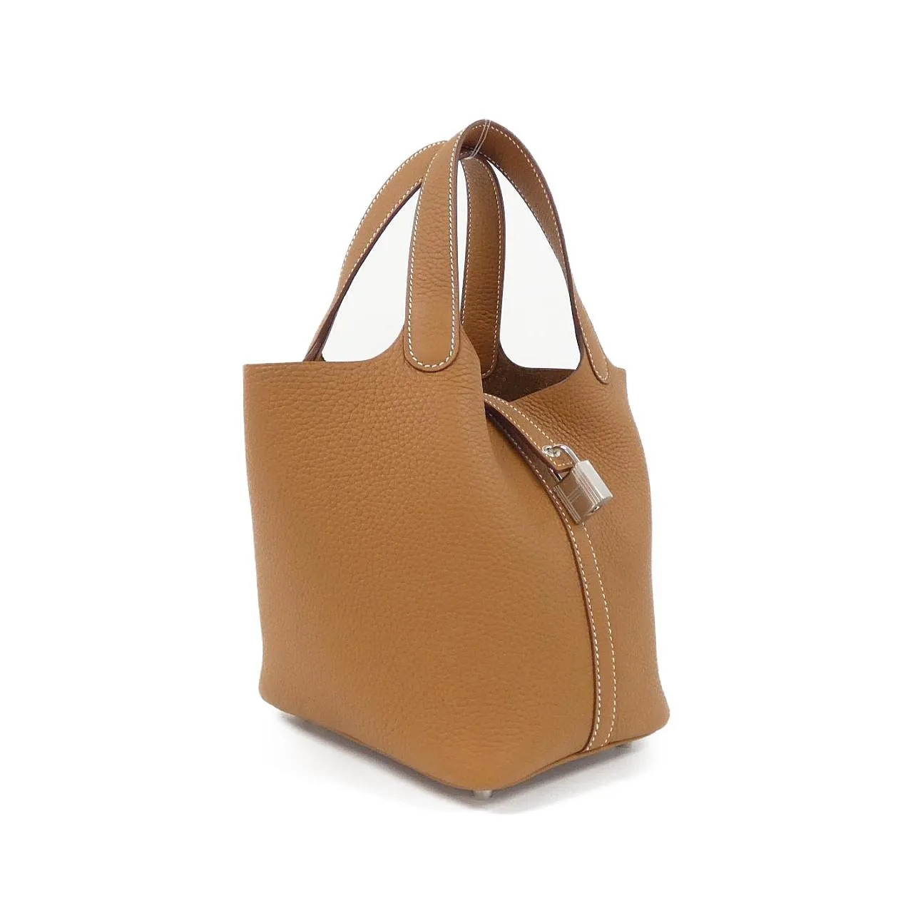HERMES Picotin 056289CK Handbag Clemence Gold