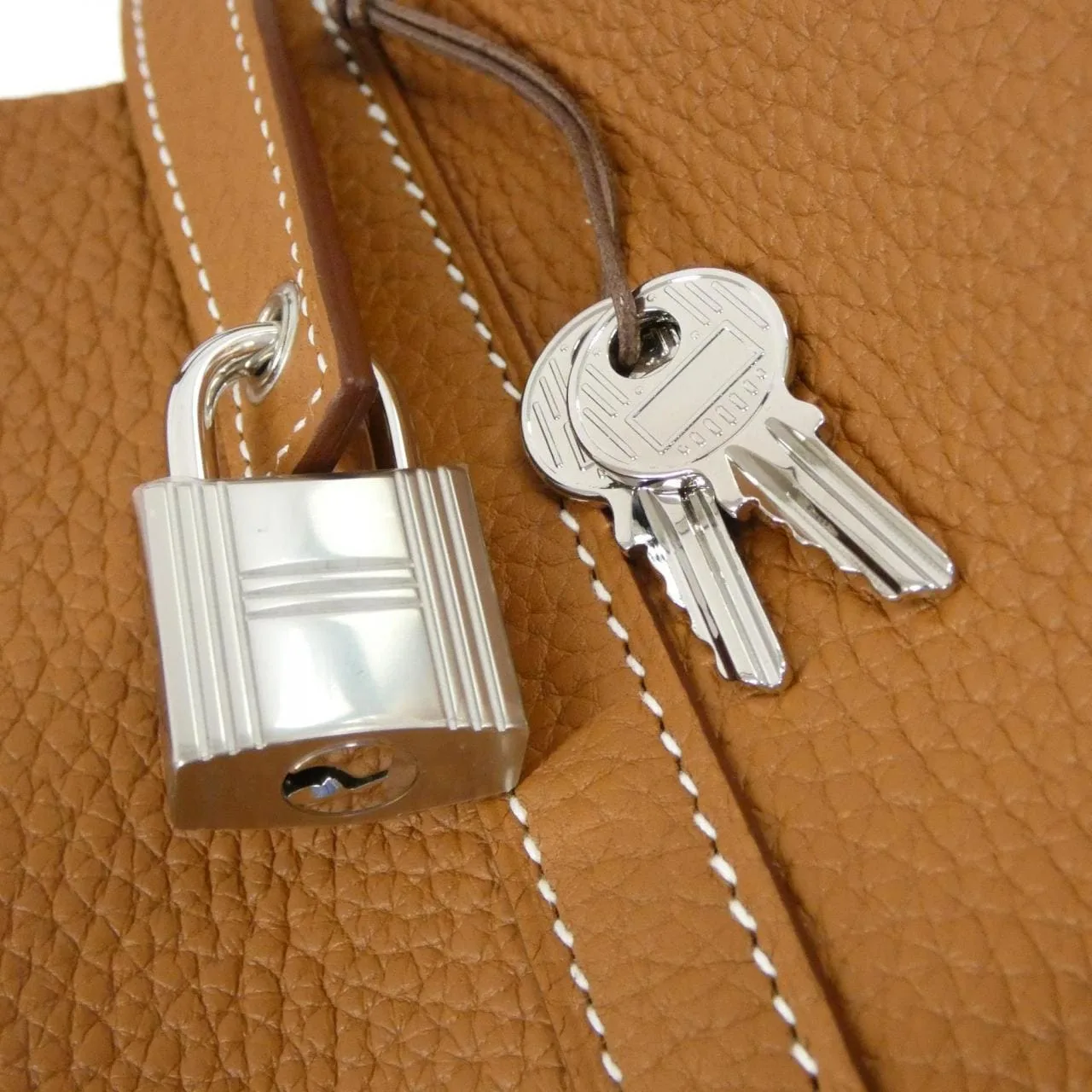 HERMES Picotin 056289CK Handbag Clemence Gold Clemence Leather Unused - Thumbnail 3