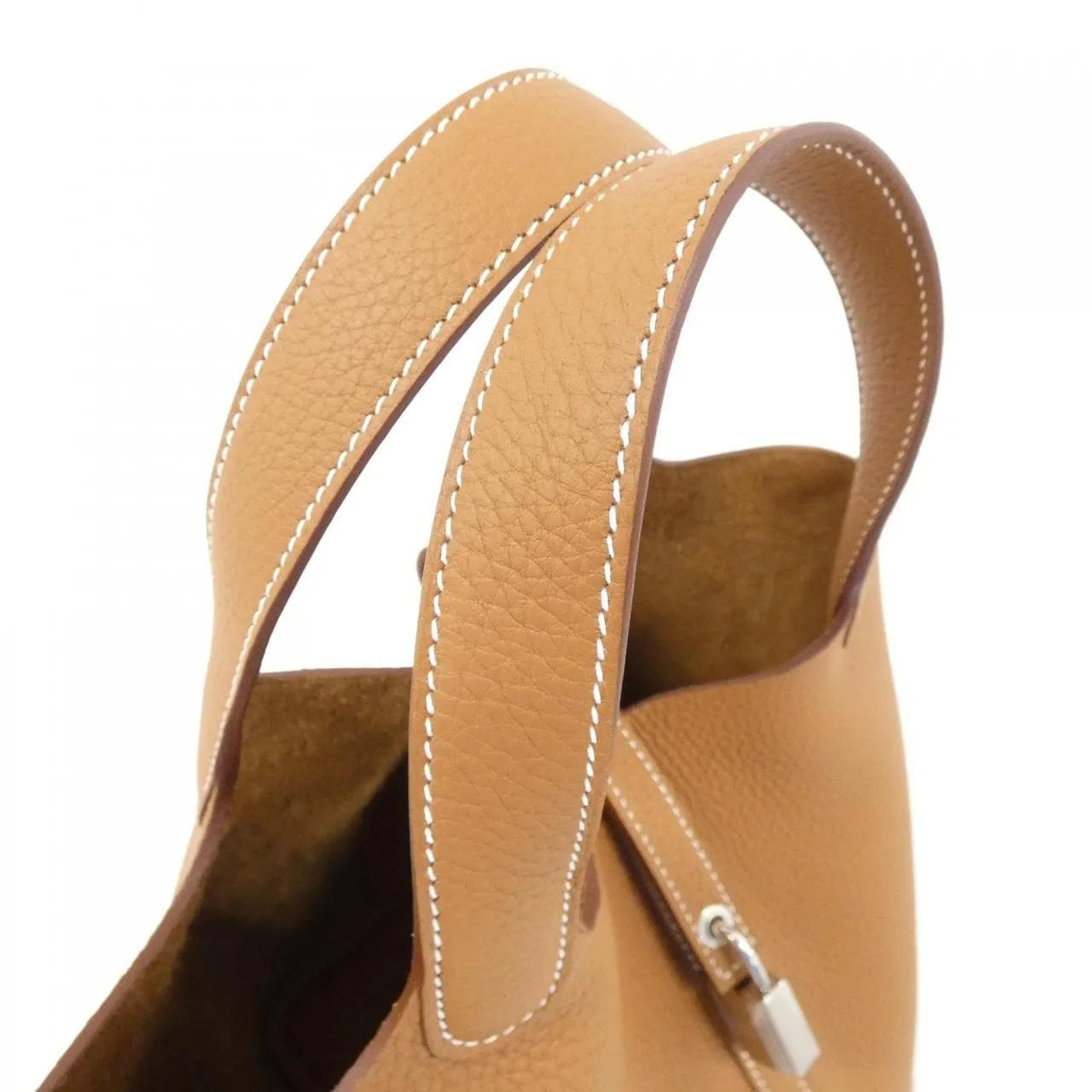 HERMES Picotin 056289CK Handbag Clemence Gold Clemence Leather Unused - Thumbnail 4