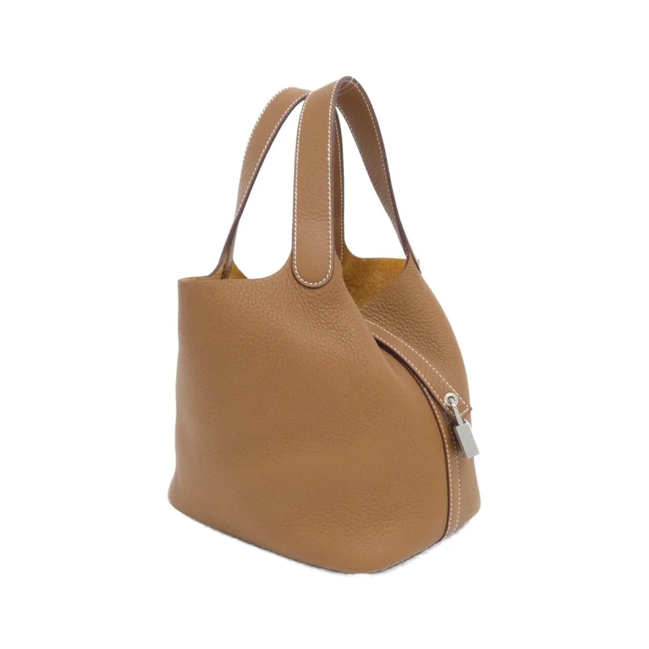HERMES Picotin 056289CK Handbag Clemence Gold