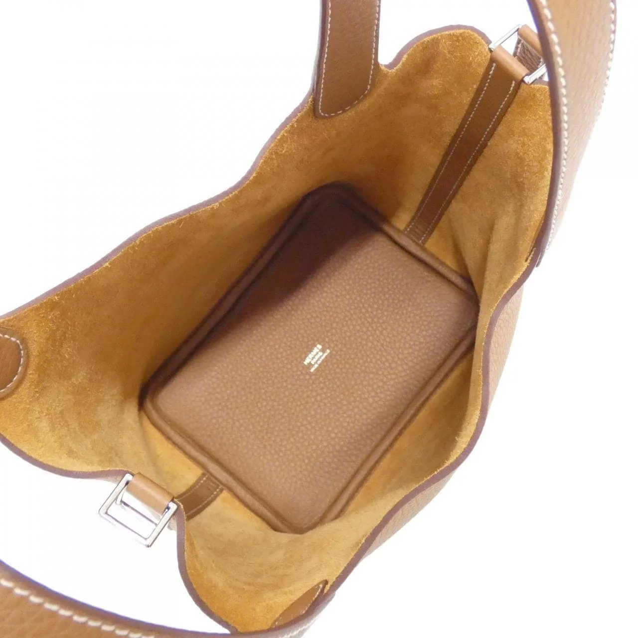 HERMES Picotin 056289CK Handbag Clemence Gold Clemence Leather Rank A - Thumbnail 5