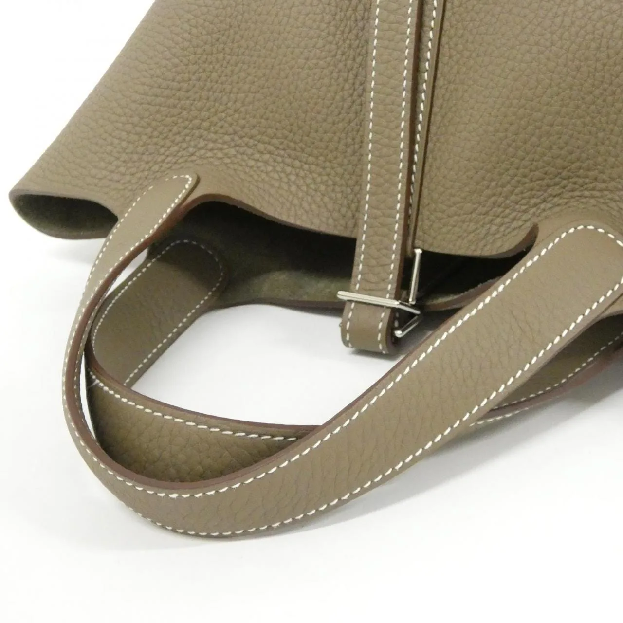 HERMES Picotin 056289CK Handbag Clemence Etoupe Clemence Leather Unused - Thumbnail 4