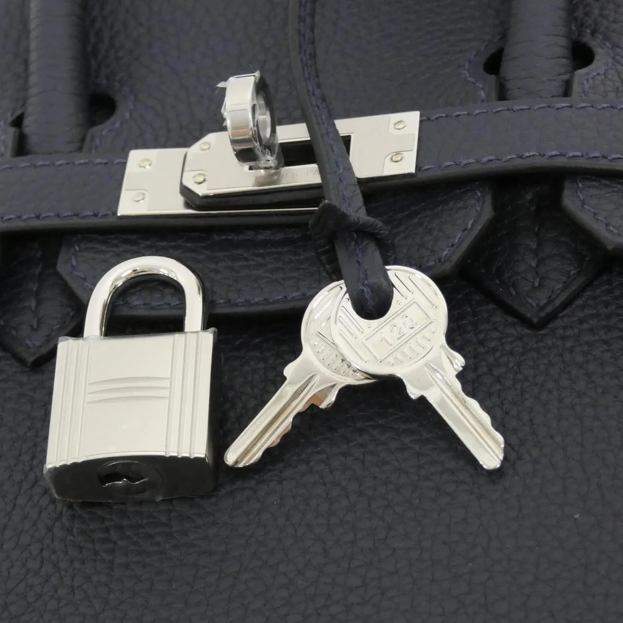 HERMES Birkin 041344CK Handbag Togo Blue Togo Leather Unused - Thumbnail 4
