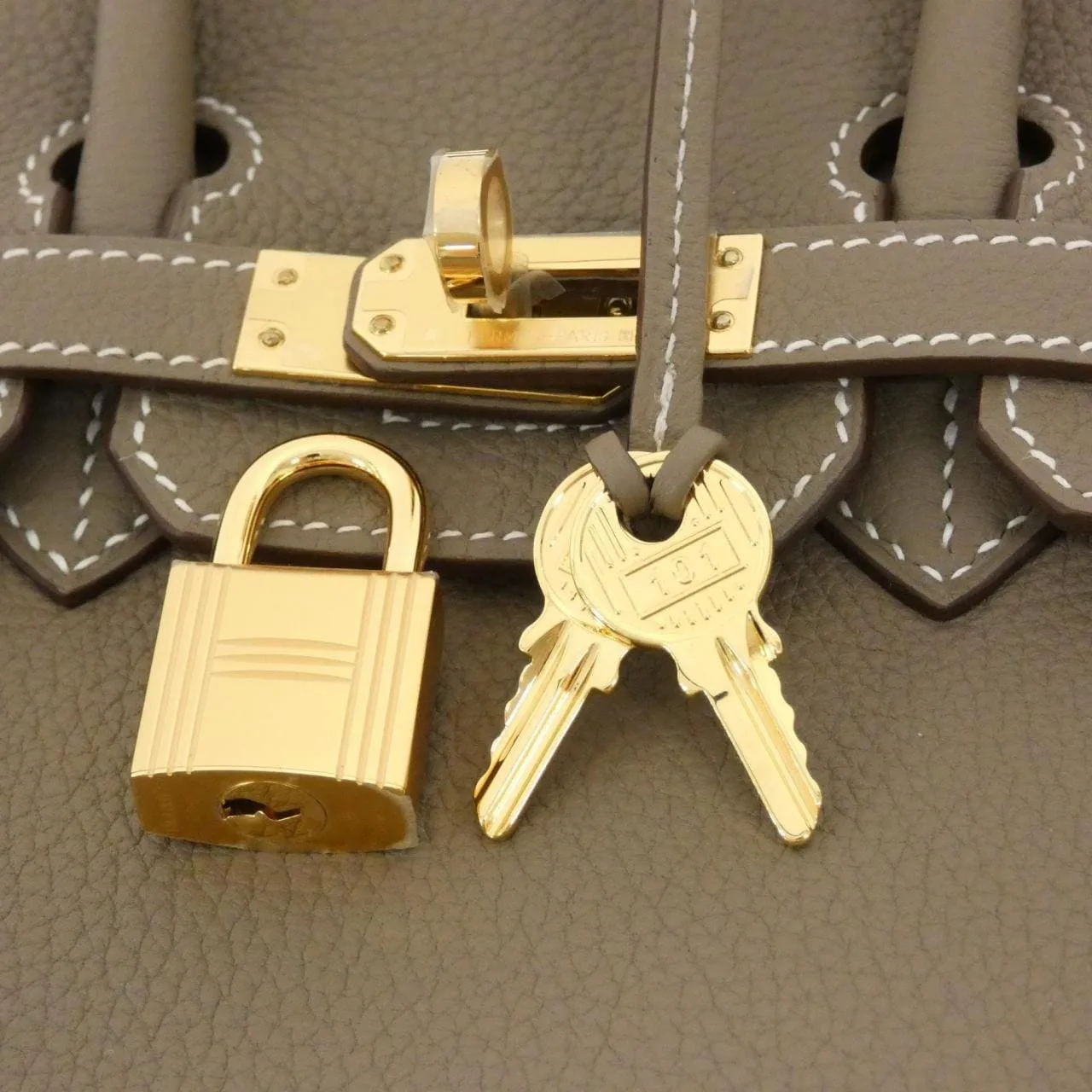 HERMES Birkin 041344CC Handbag Togo Etoupe Togo Leather Unused - Thumbnail 4