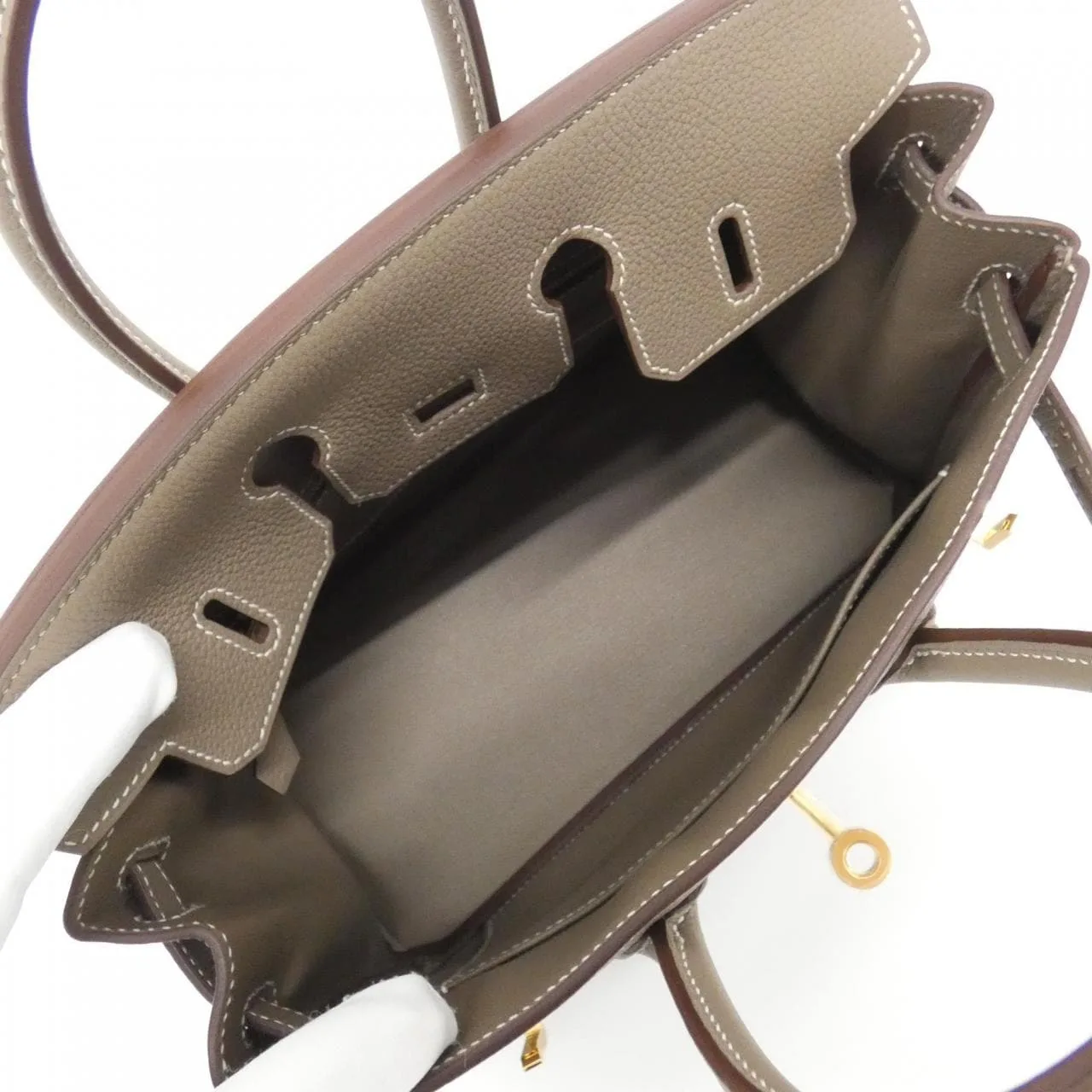 HERMES Birkin 041344CC Handbag Togo Etoupe Togo Leather Unused - Thumbnail 6