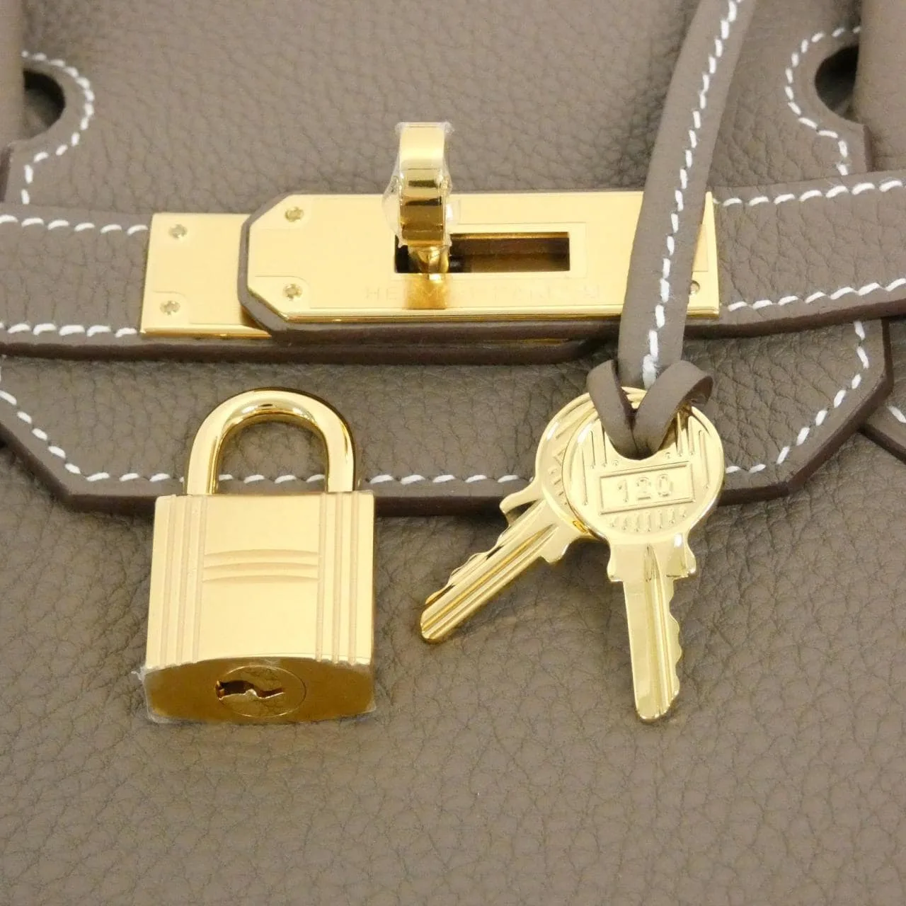 HERMES Birkin 027633CC Handbag Togo Etoupe Togo Leather Unused - Thumbnail 4