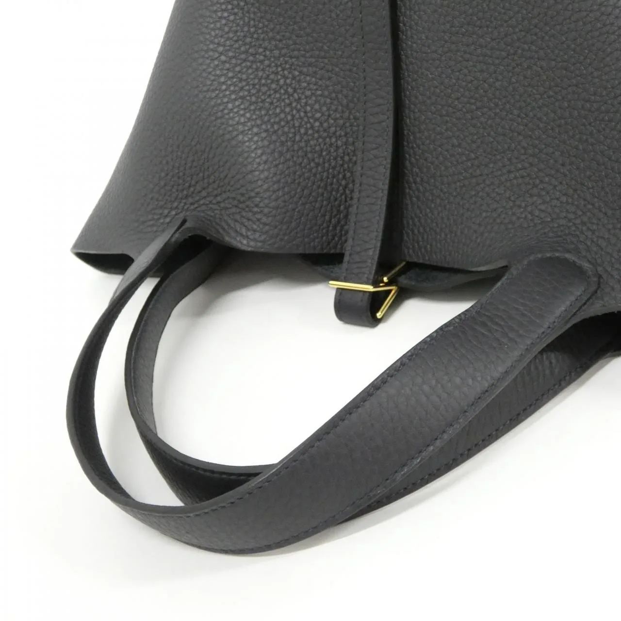 HERMES Picotin 060991CC Handbag Clemence Black Clemence Leather Rank A - Thumbnail 8