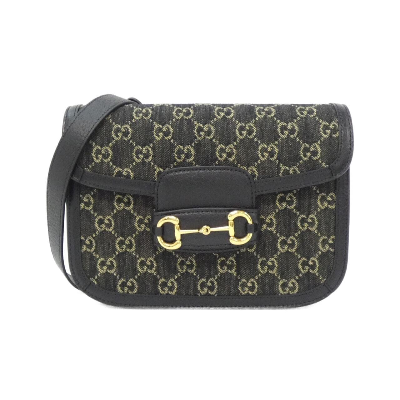 GUCCI Horsebit 1955 602204 UN3BG 肩背包 牛仔布
