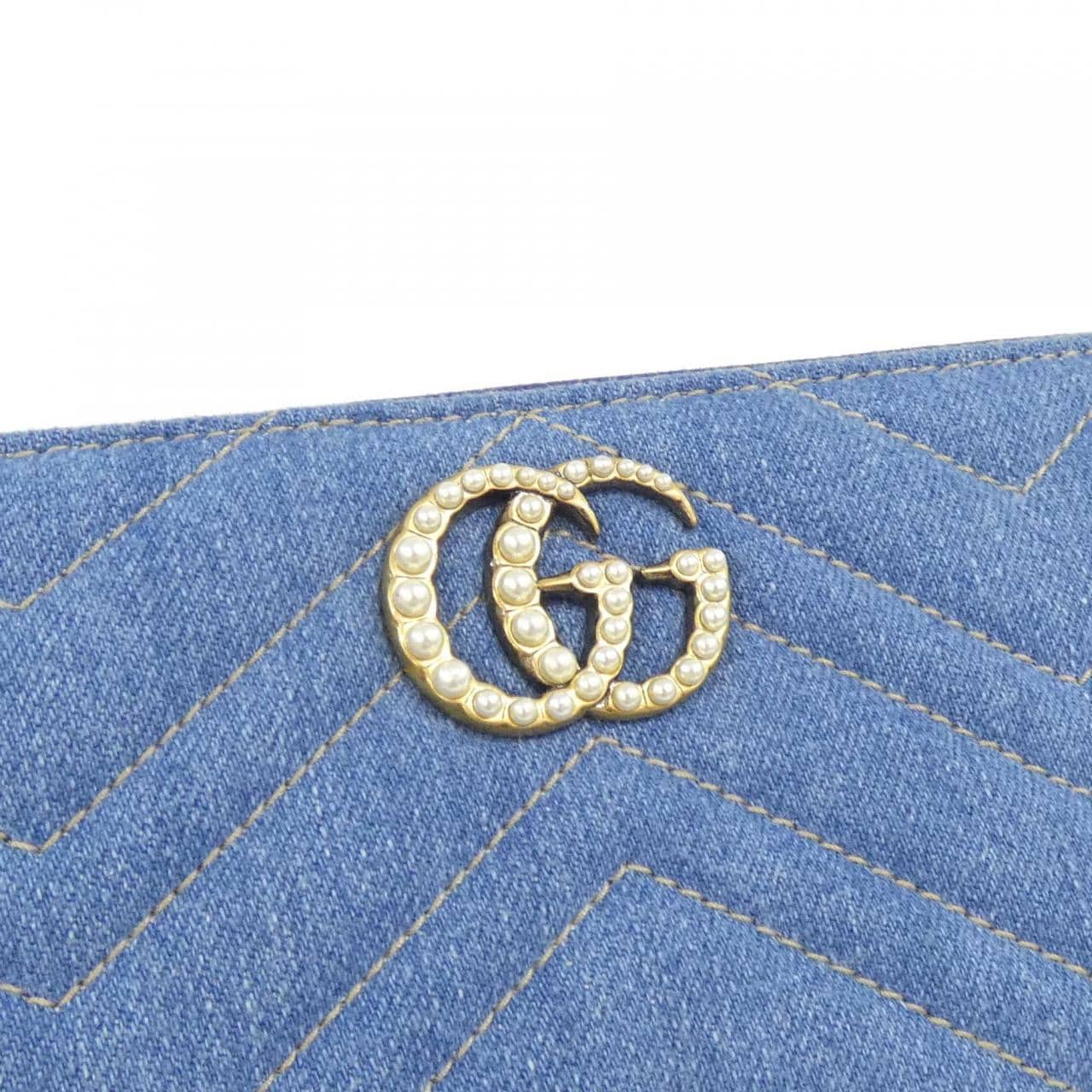 GUCCI Marmont 443123 9B54T 銀包 牛仔布 5