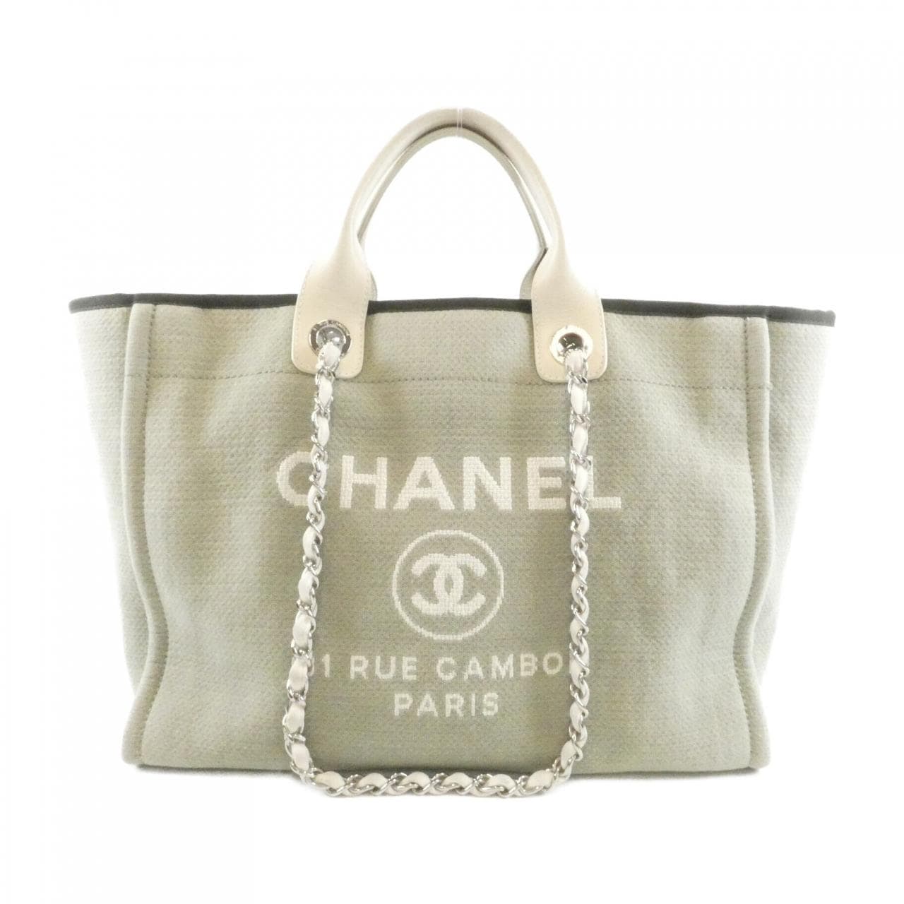 CHANEL Deauville 66941 Handbag Canvas