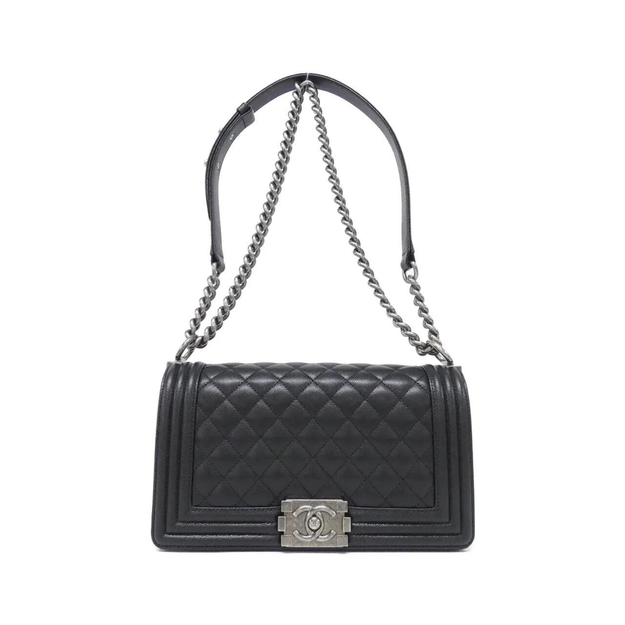 CHANEL Boy Chanel 67086 Shoulder Grained Calfskin