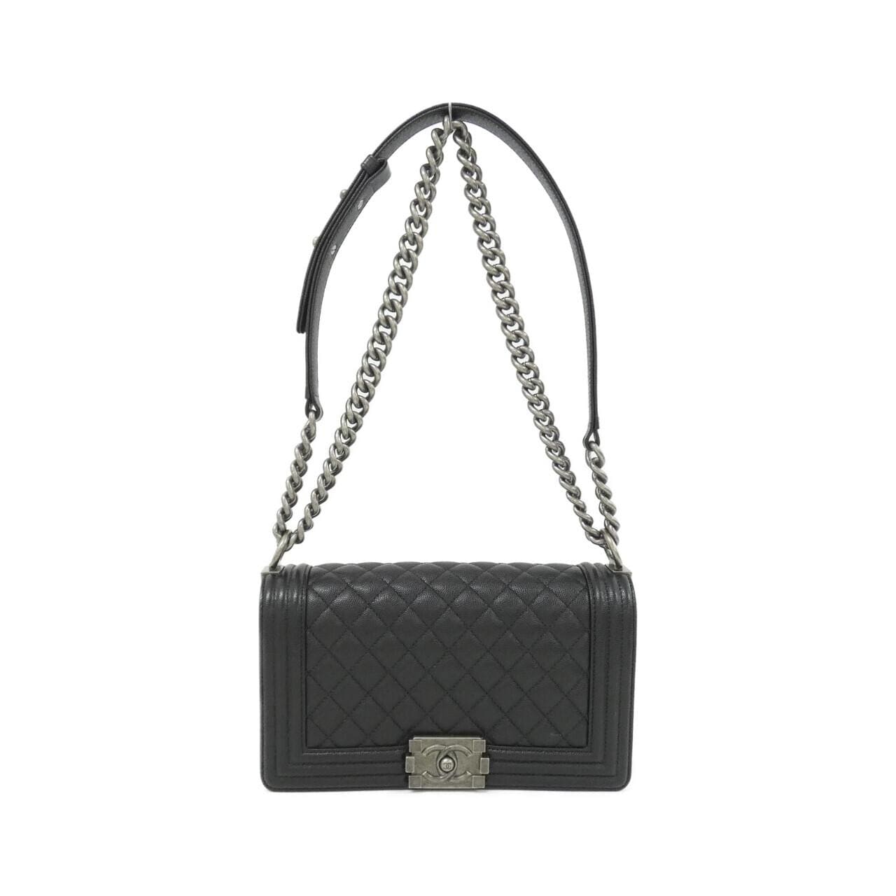 CHANEL Boy Chanel 67086 Shoulder Grained Calfskin