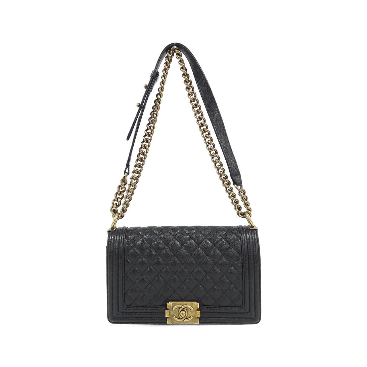 CHANEL Boy Chanel 67086 Shoulder Grained Calfskin