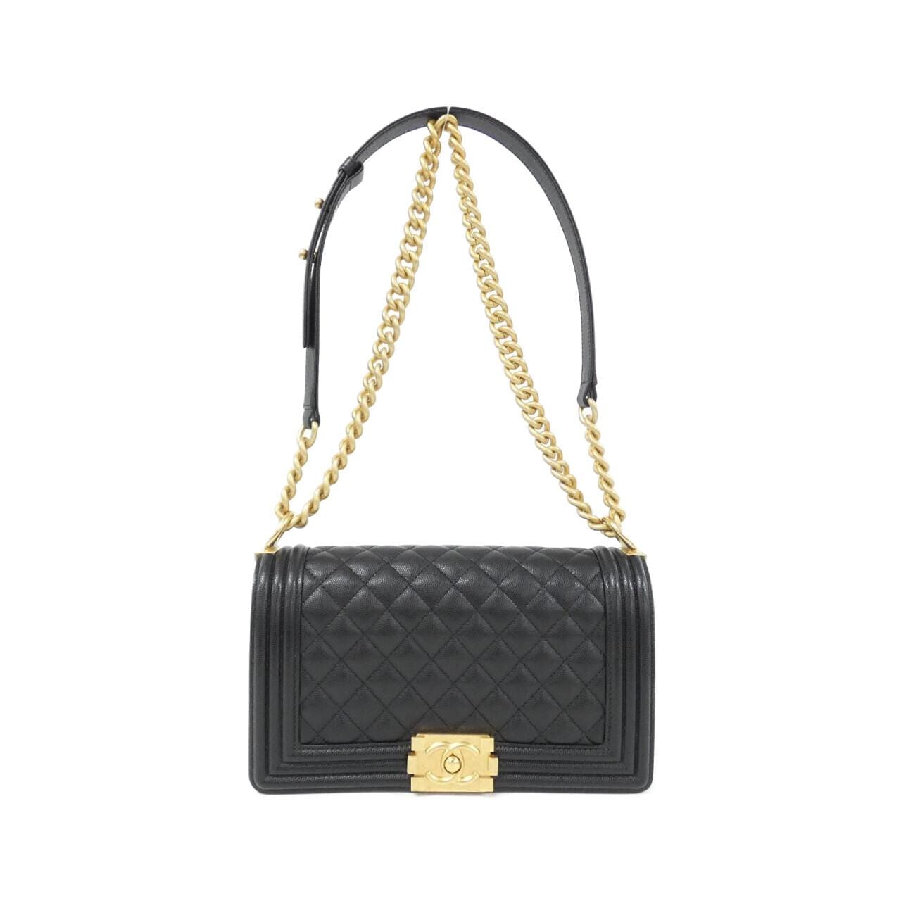 CHANEL Boy Chanel 67086 Shoulder Grained Calfskin