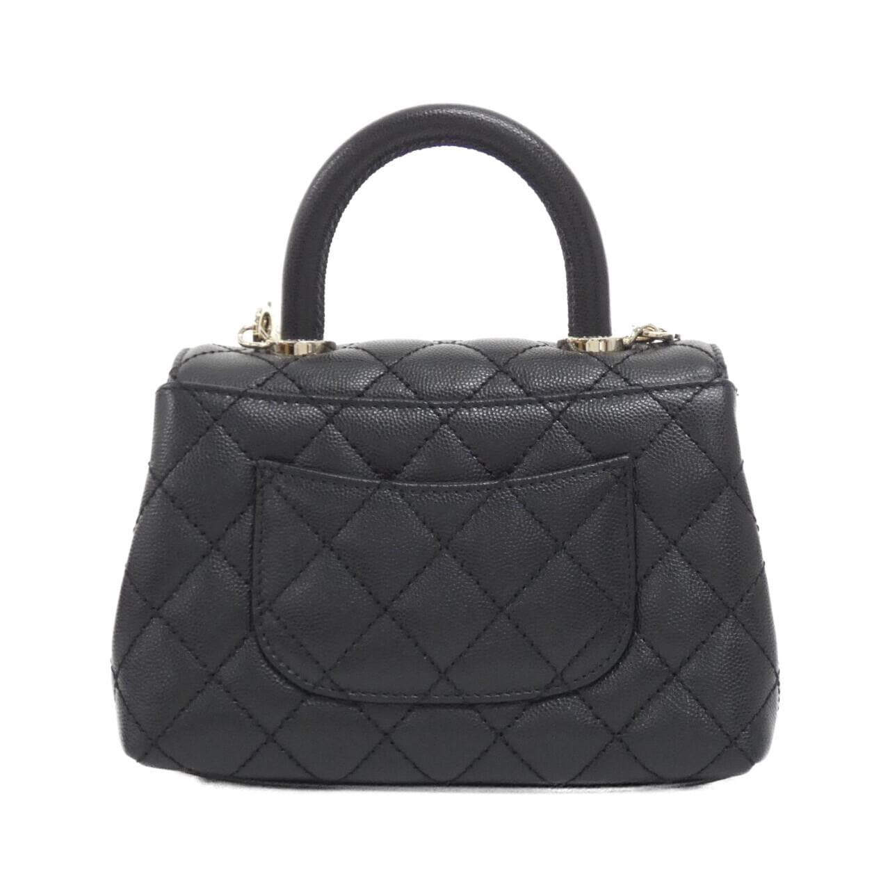 CHANEL Coco Handle AS2215 Handbag Grained Calfskin 2