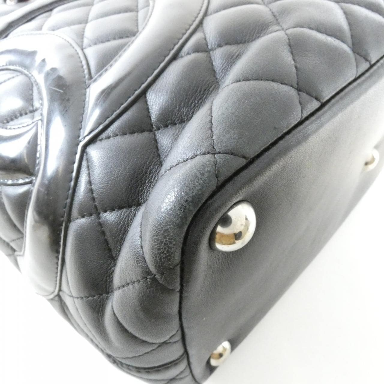 CHANEL Cambon 25169 Handbag Patent Leather 3