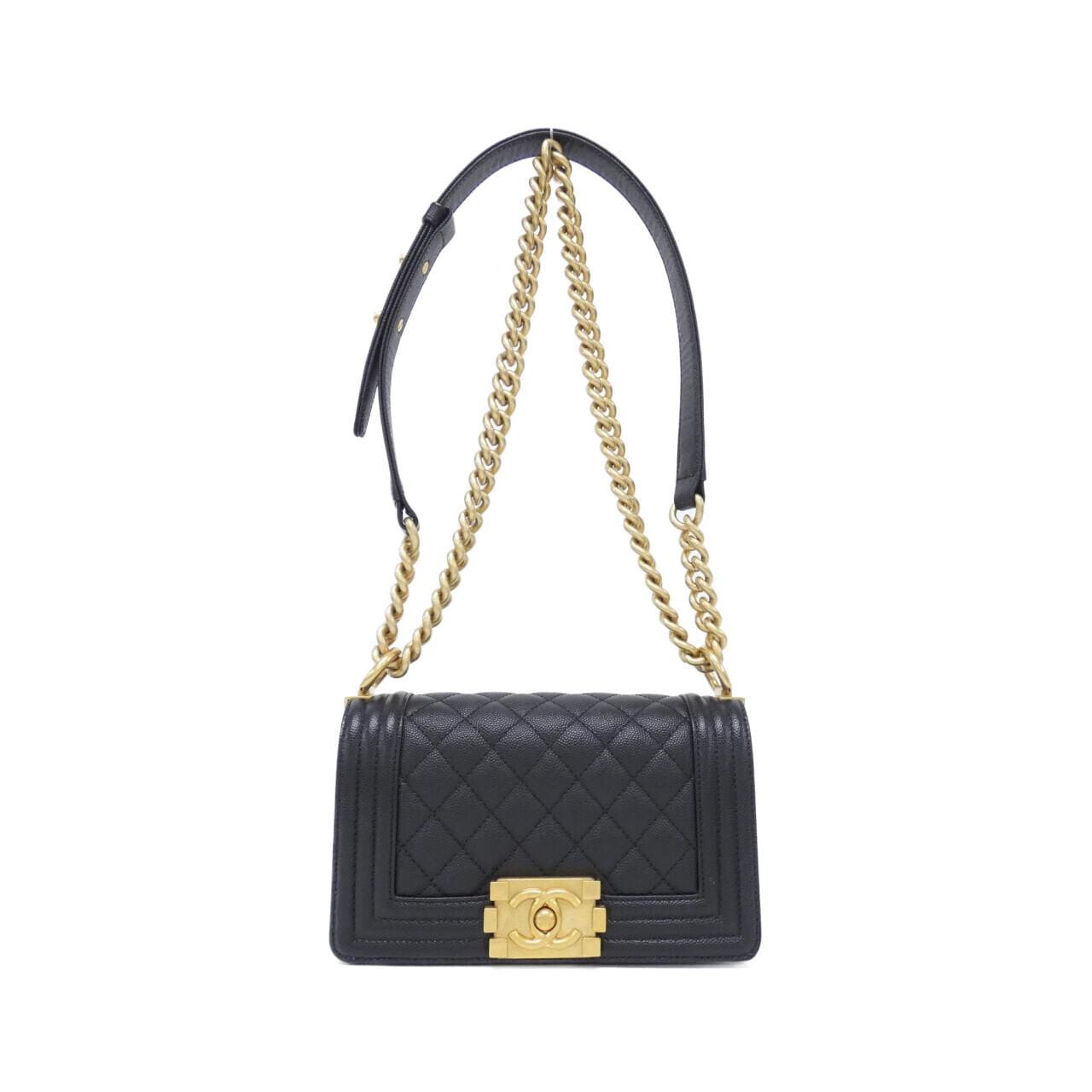 CHANEL Boy Chanel 67085 Shoulder Grained Calfskin