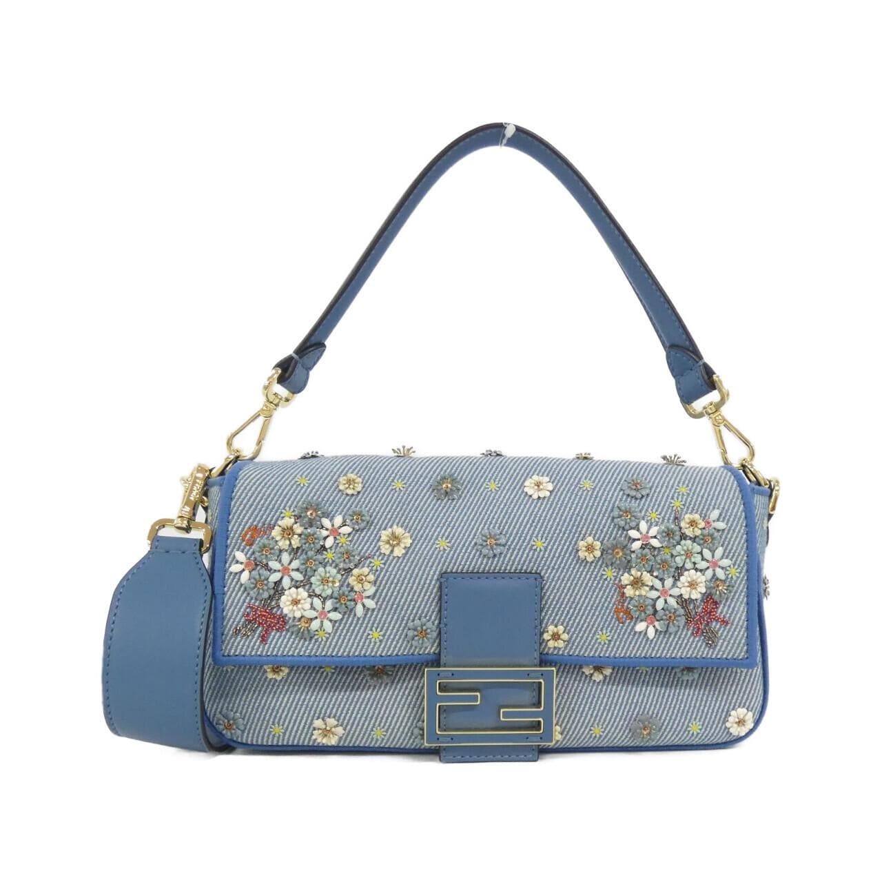 FENDI Baguette 8BR600 AUQY 肩背包 牛仔布