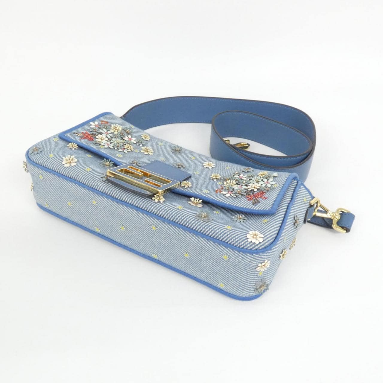 FENDI Baguette 8BR600 AUQY Shoulder Denim 3