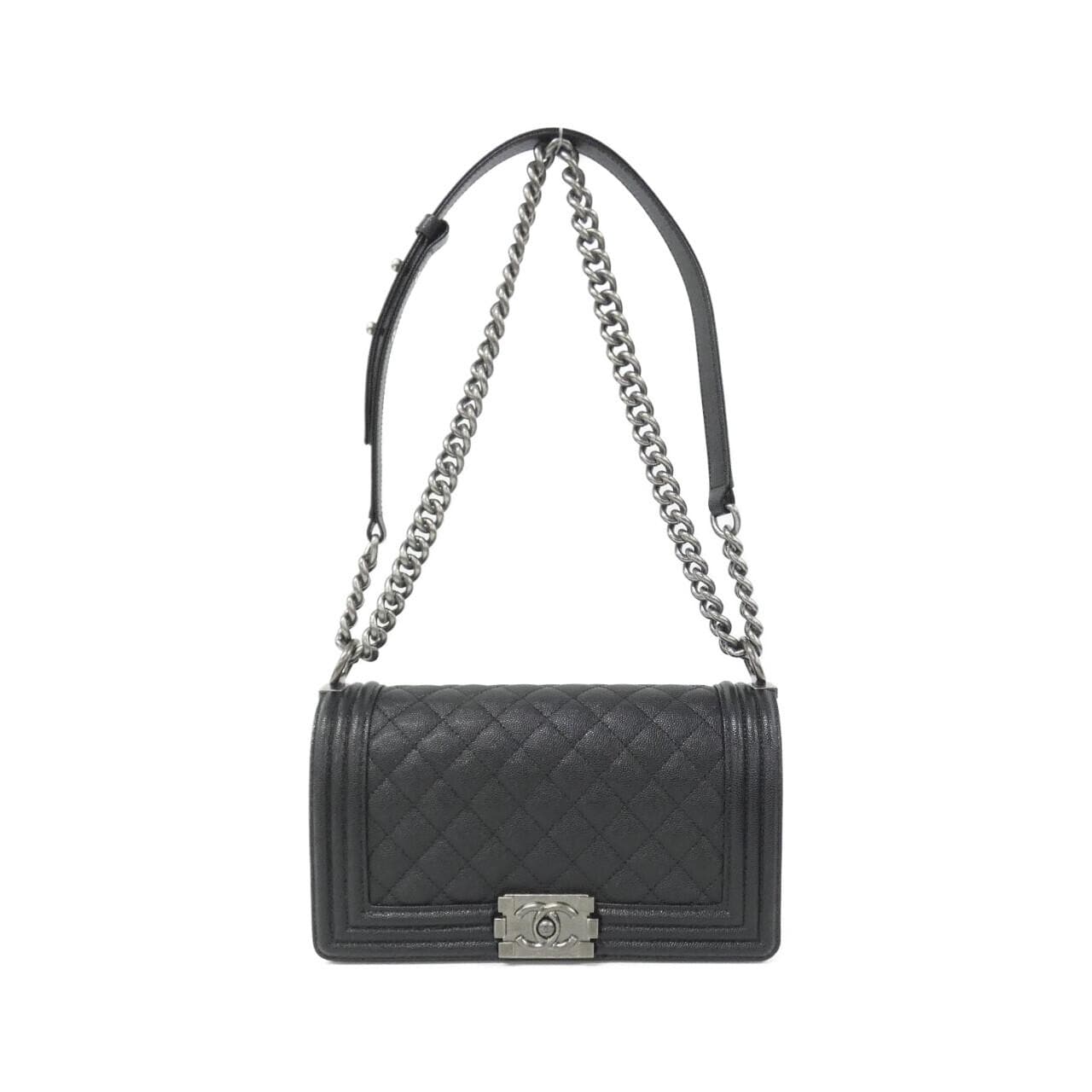 CHANEL Boy Chanel 67086 Shoulder Grained Calfskin