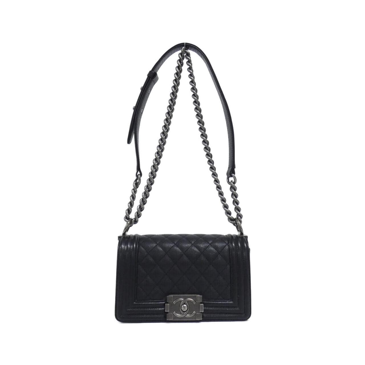 CHANEL Boy Chanel 67085 Shoulder Grained Calfskin