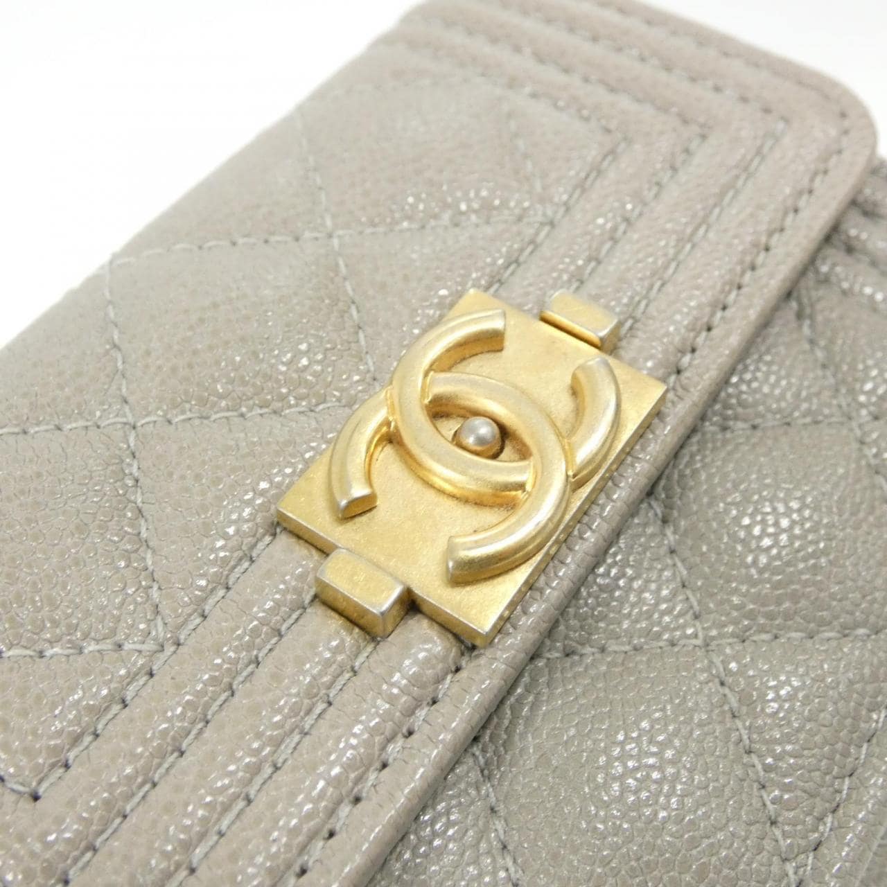 CHANEL Boy Chanel 84432 銀包 荔枝紋牛皮 4