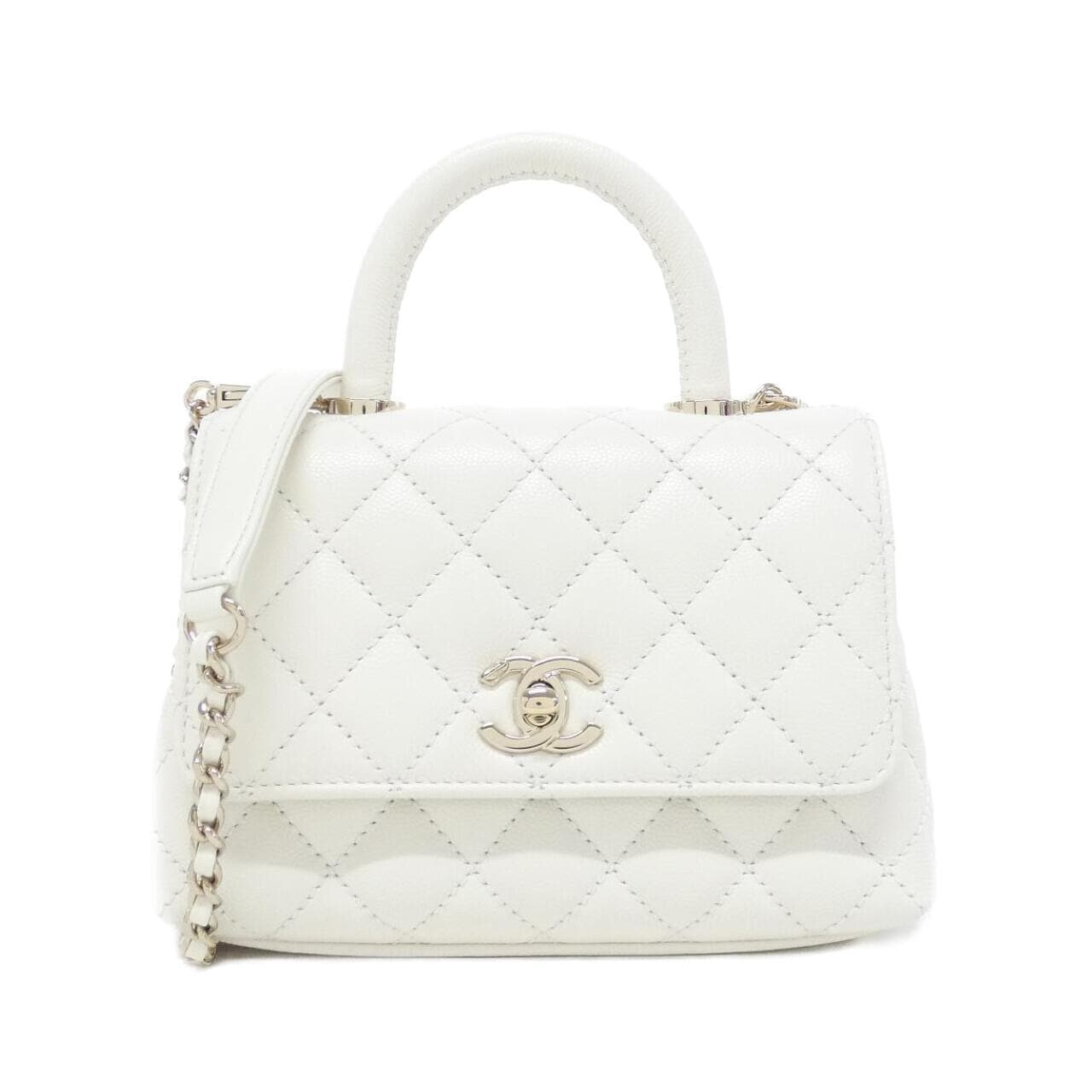 CHANEL Coco Handle AS2215 Handbag Grained Calfskin