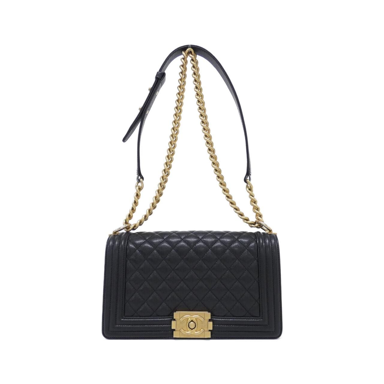 CHANEL Boy Chanel 67086 Shoulder Grained Calfskin