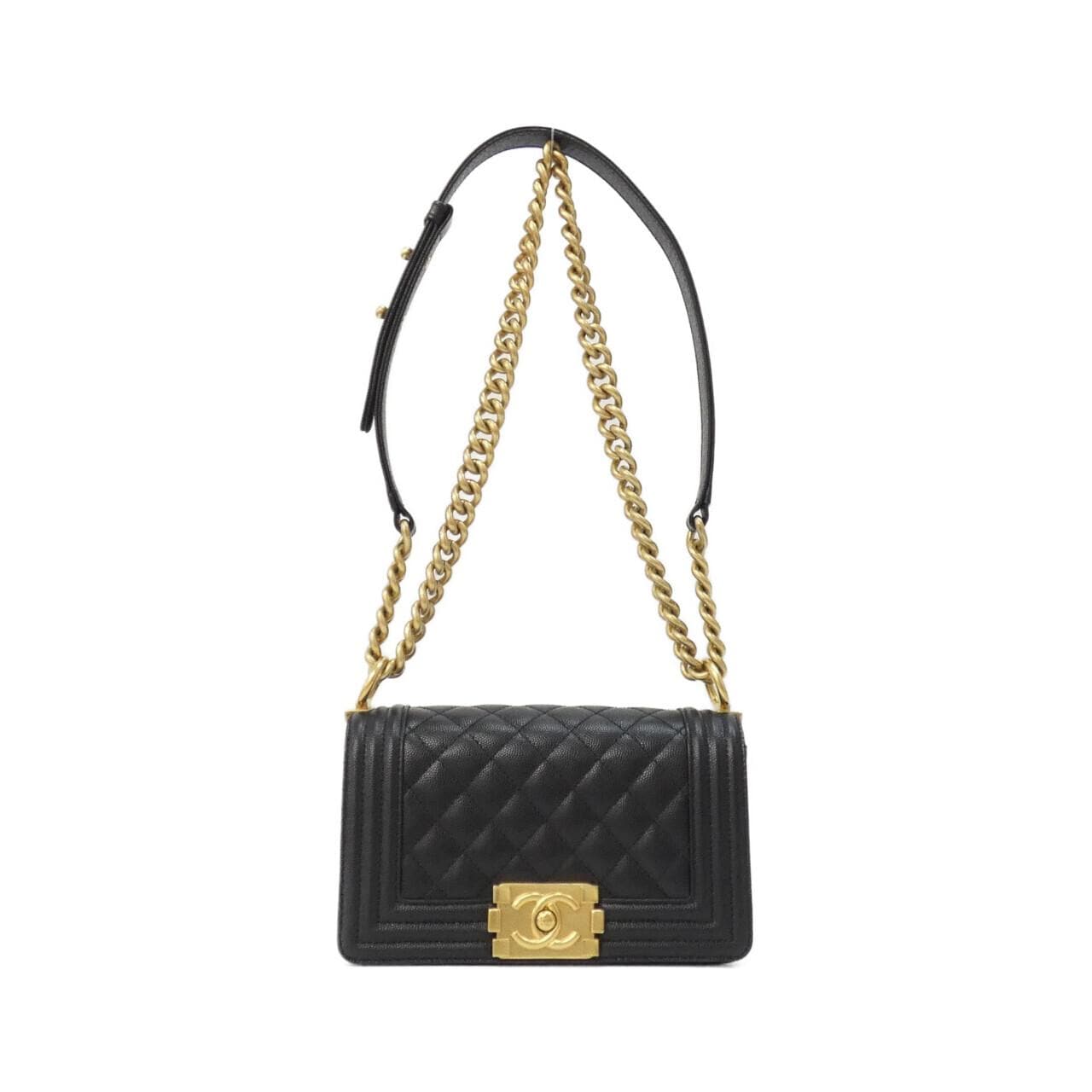 CHANEL Boy Chanel 67085 Shoulder Grained Calfskin