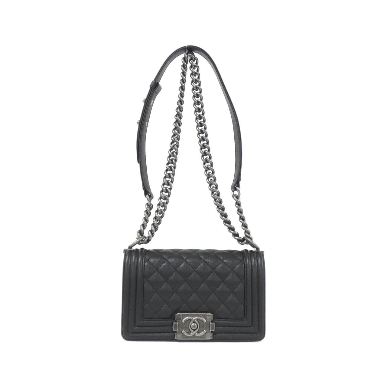 CHANEL Boy Chanel 67085 Shoulder Grained Calfskin