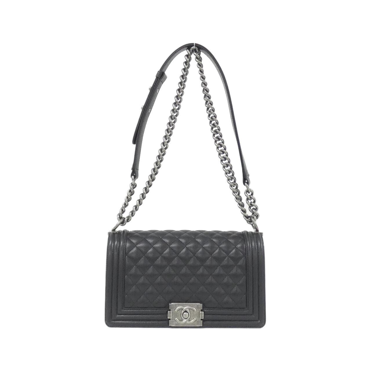CHANEL Boy Chanel 67086 Shoulder Grained Calfskin