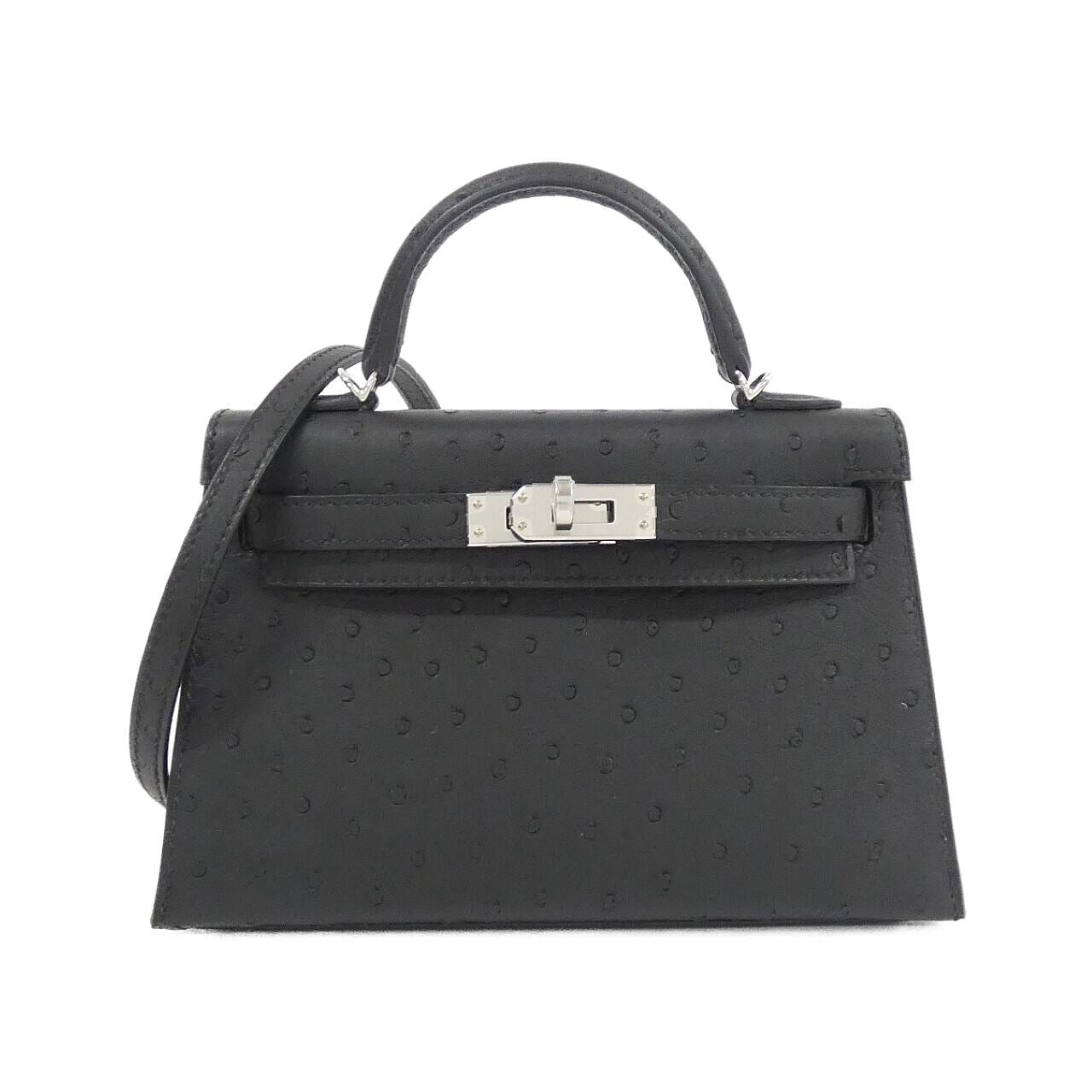 HERMES Kelly 087998CK Handbag Ostrich
