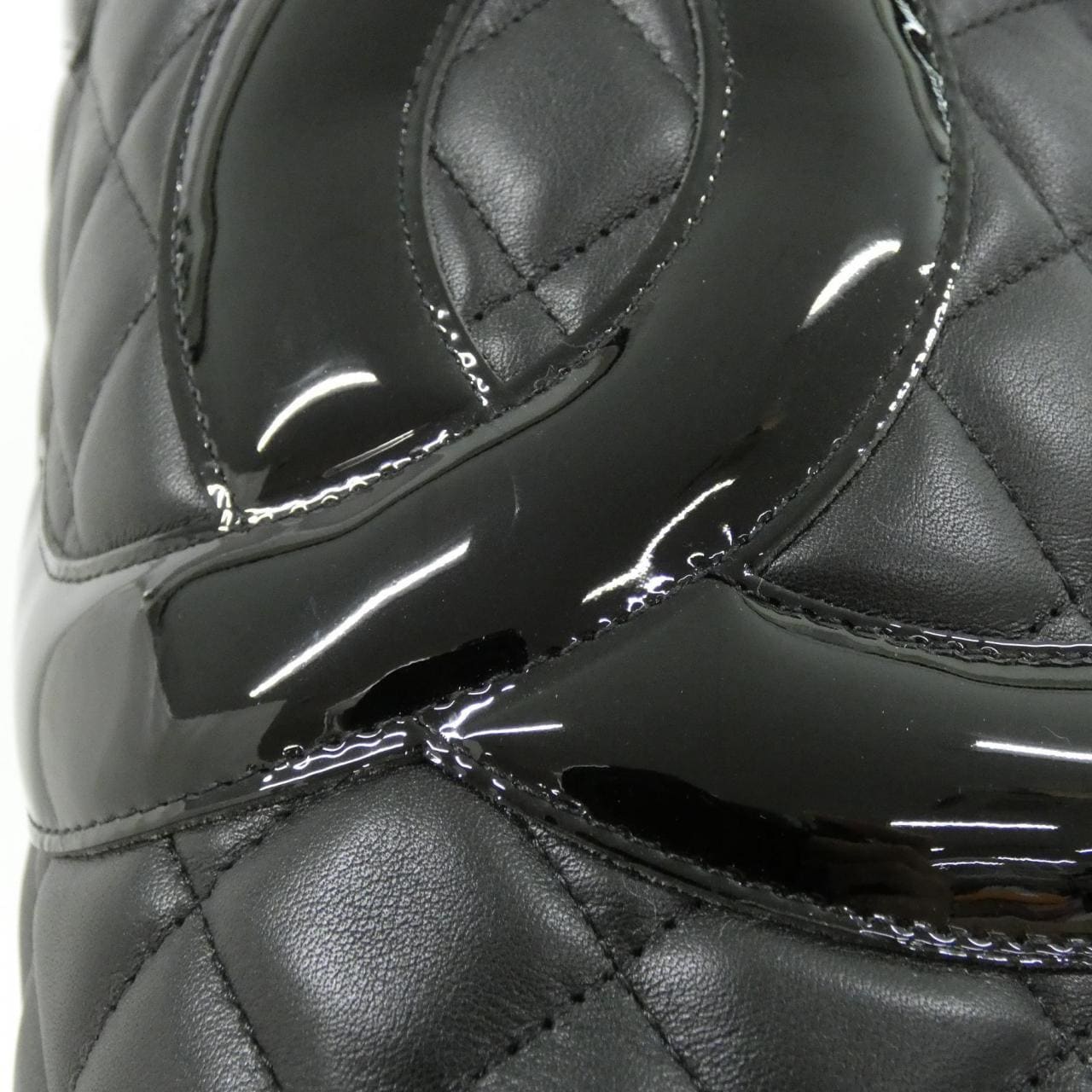 CHANEL Cambon 25169 Handbag Patent Leather 4