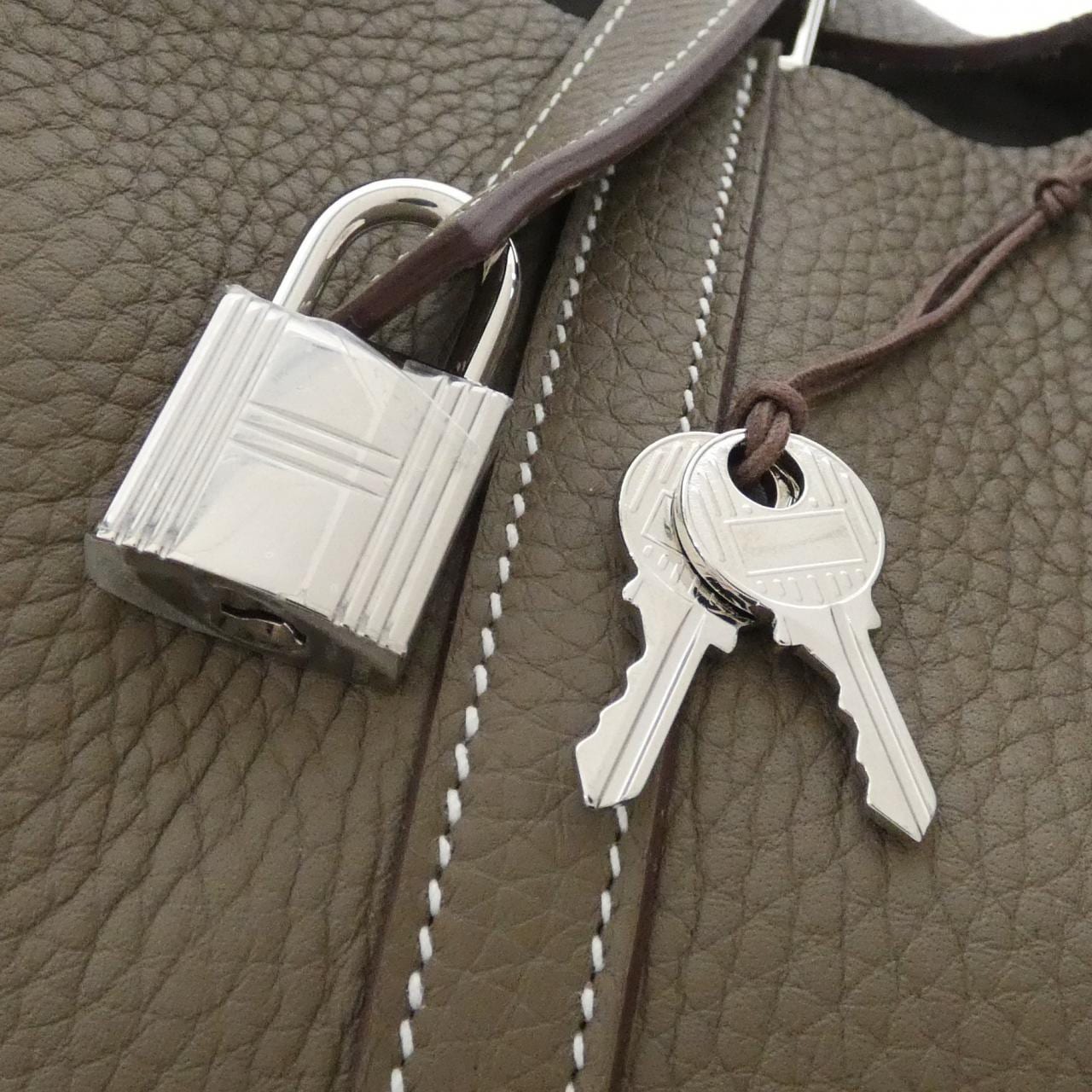 HERMES Picotin 060991CK Handbag Clemence 4