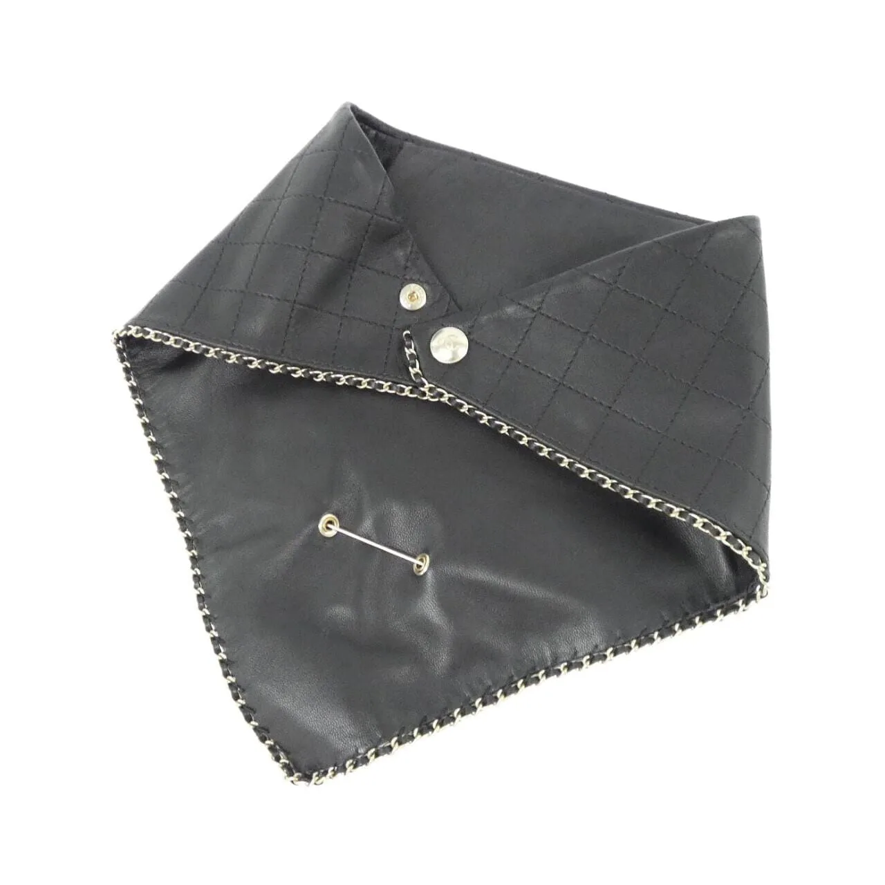 CHANEL Chanel 19 Scarf Lambskin 黑色 羊皮 中古品A - 縮圖 2