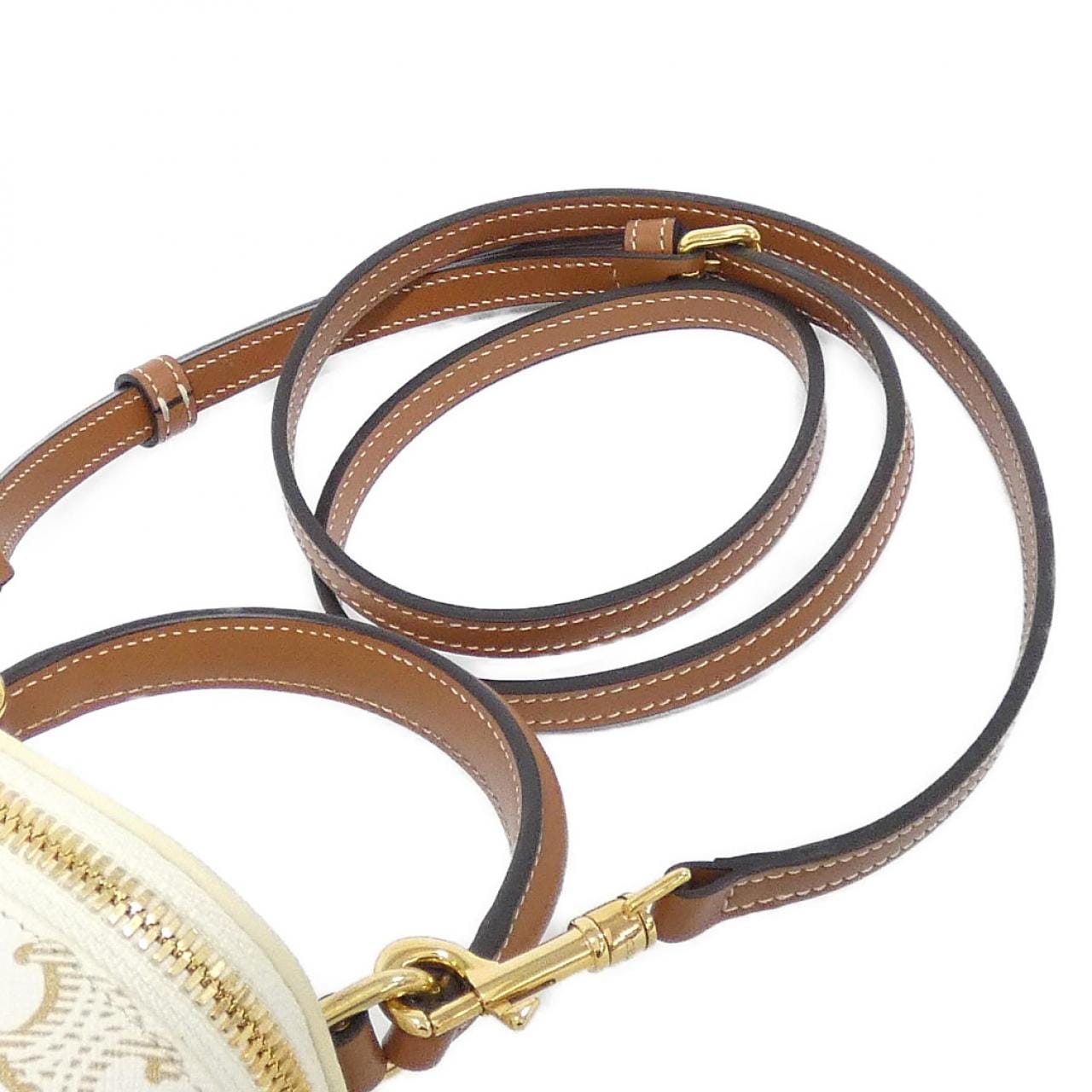 CELINE 10J762CZ1 Bag Canvas 黑色 帆布 中古品A - 縮圖 6