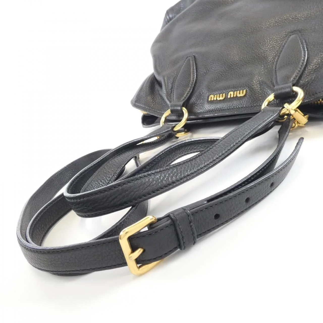 MIU MIU RR1901 Shoulder Black Rank A - Thumbnail 8