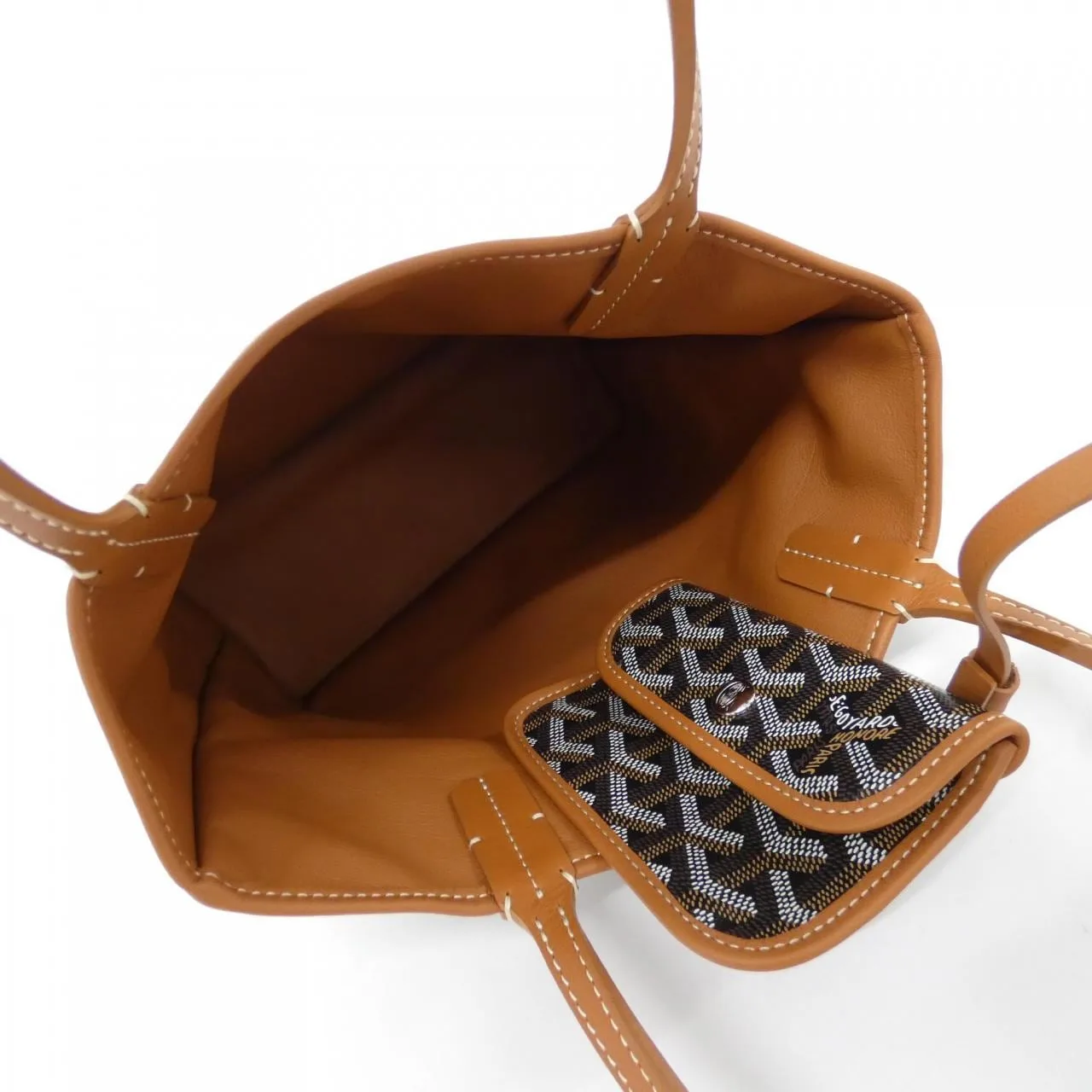 GOYARD Anjou Handbag Canvas 黑色 帆布 中古品A - 縮圖 4