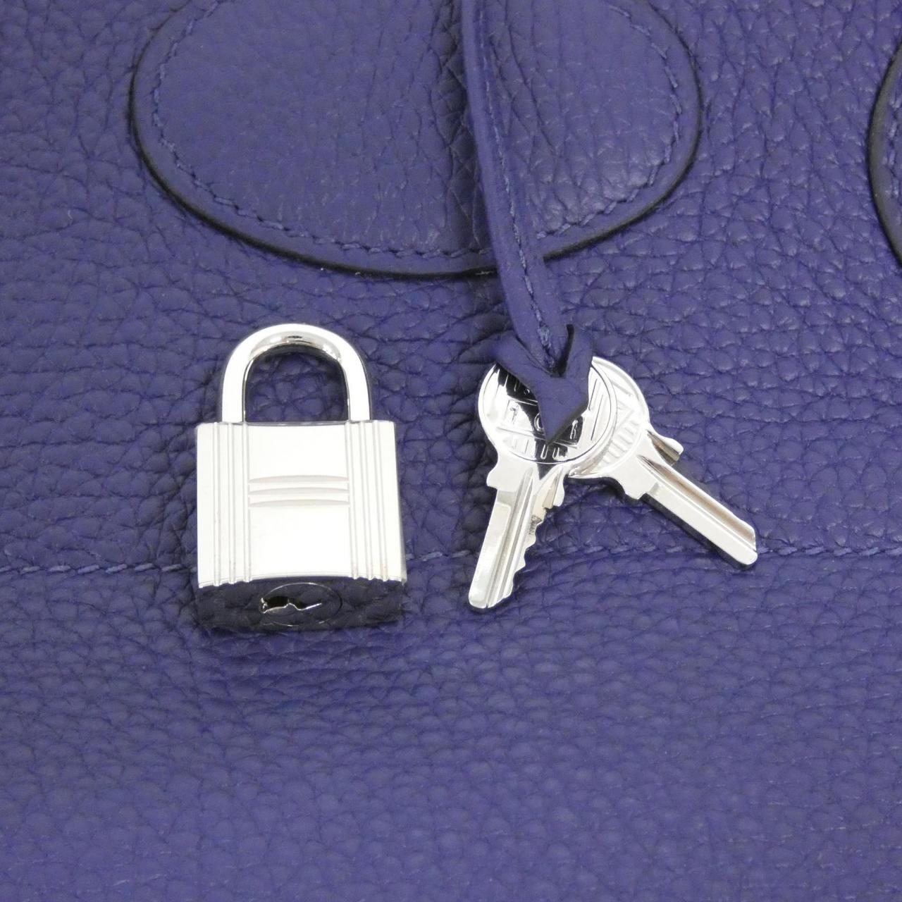 HERMES HERMÈS Bolide 073419CK Bag Clemence Blue Clemence Leather - Thumbnail 6