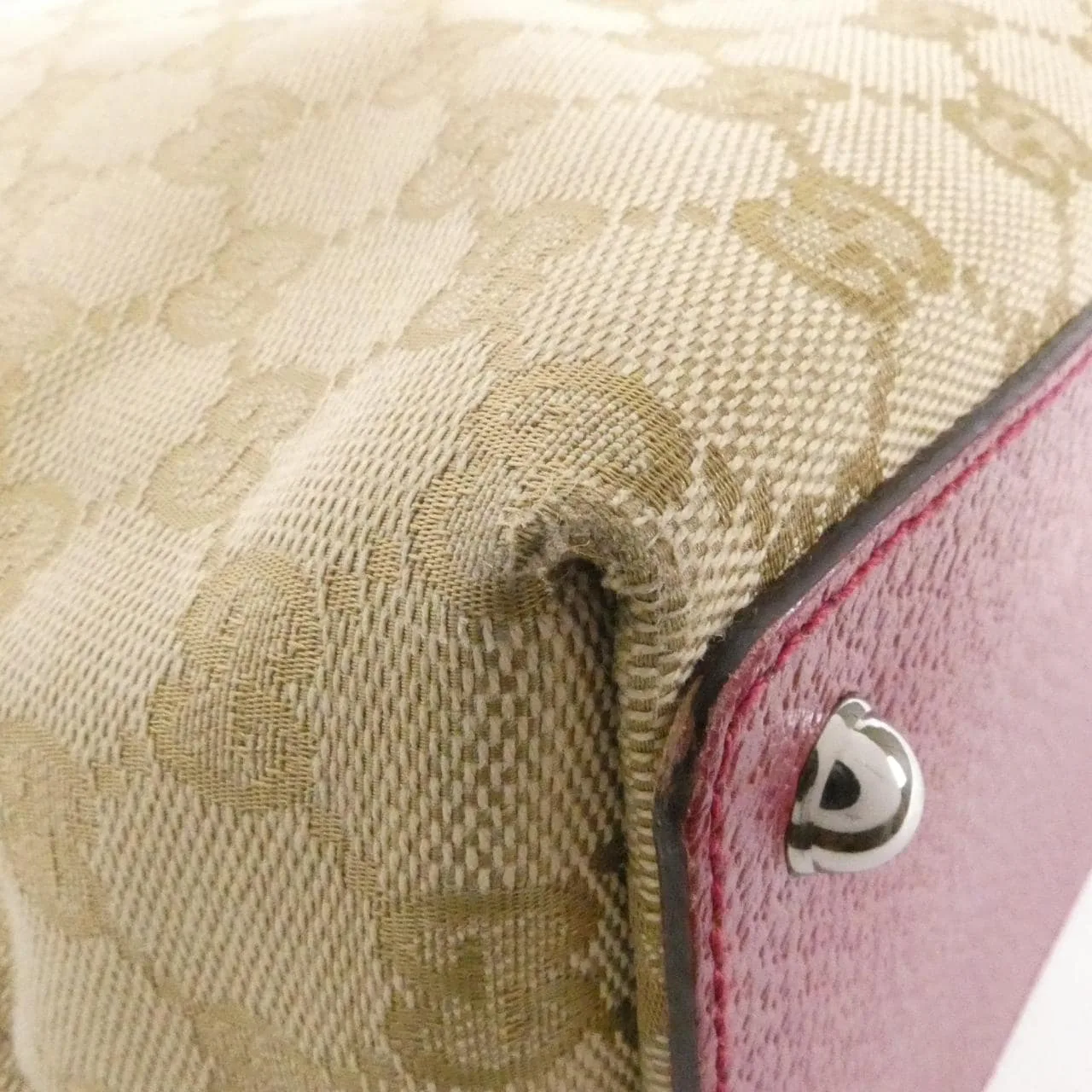 GUCCI 120836 Handbag Canvas 米色 帆布 中古品A - 縮圖 2