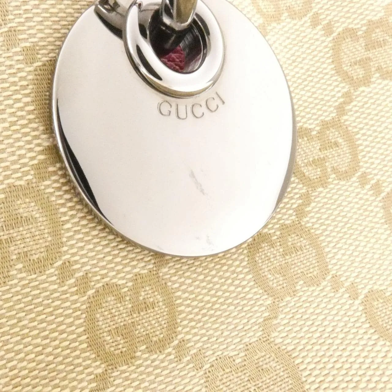 GUCCI 120836 Handbag Canvas 米色 帆布 中古品A - 縮圖 6