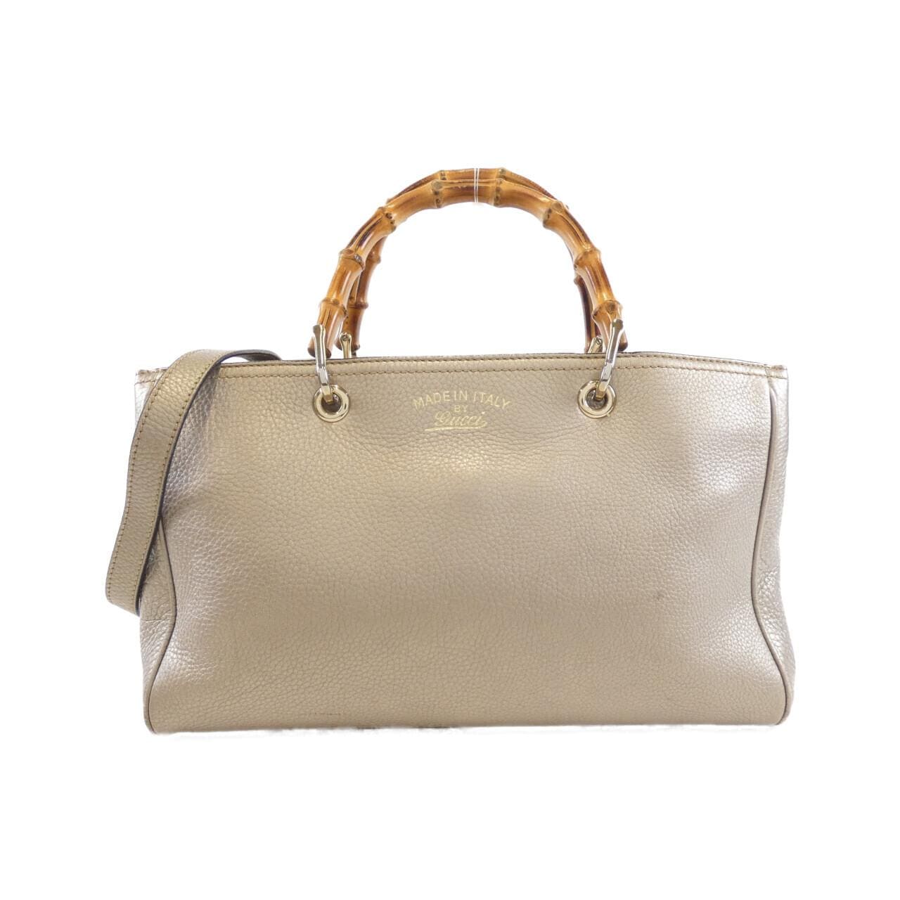 GUCCI Bamboo Shopper 323660 AH90I Bag Leather Black