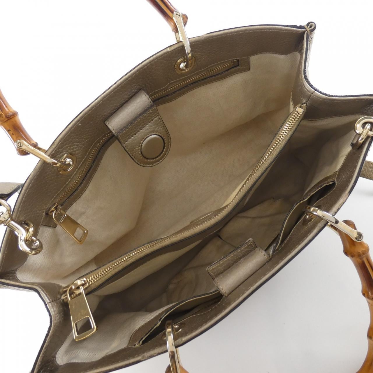 GUCCI Bamboo Shopper 323660 AH90I Bag Leather Black Leather - Thumbnail 9