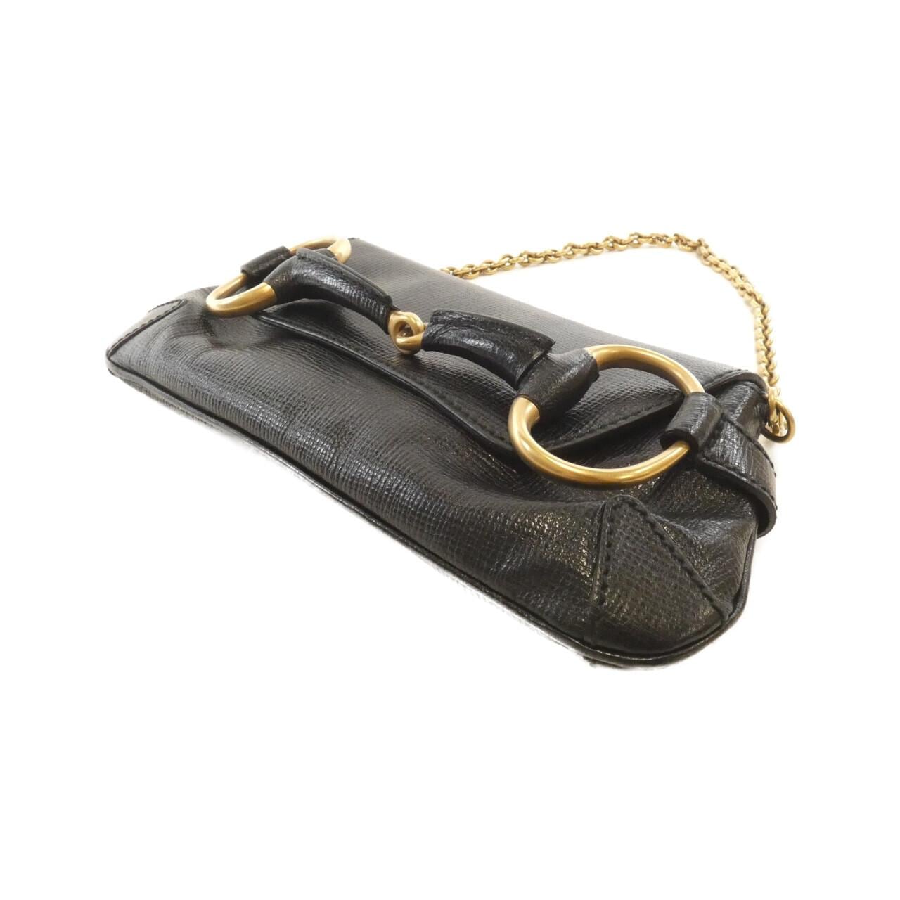 GUCCI 114923 Shoulder Leather 黑色 皮革 中古品A - 縮圖 3