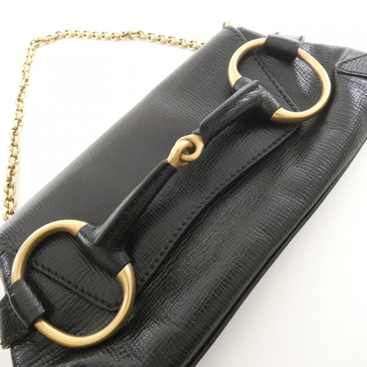 GUCCI 114923 Shoulder Leather 黑色 皮革 中古品A - 縮圖 4