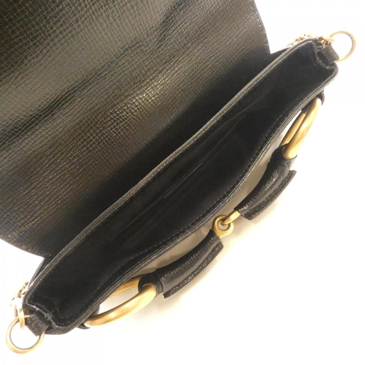 GUCCI 114923 Shoulder Leather 黑色 皮革 中古品A - 縮圖 6